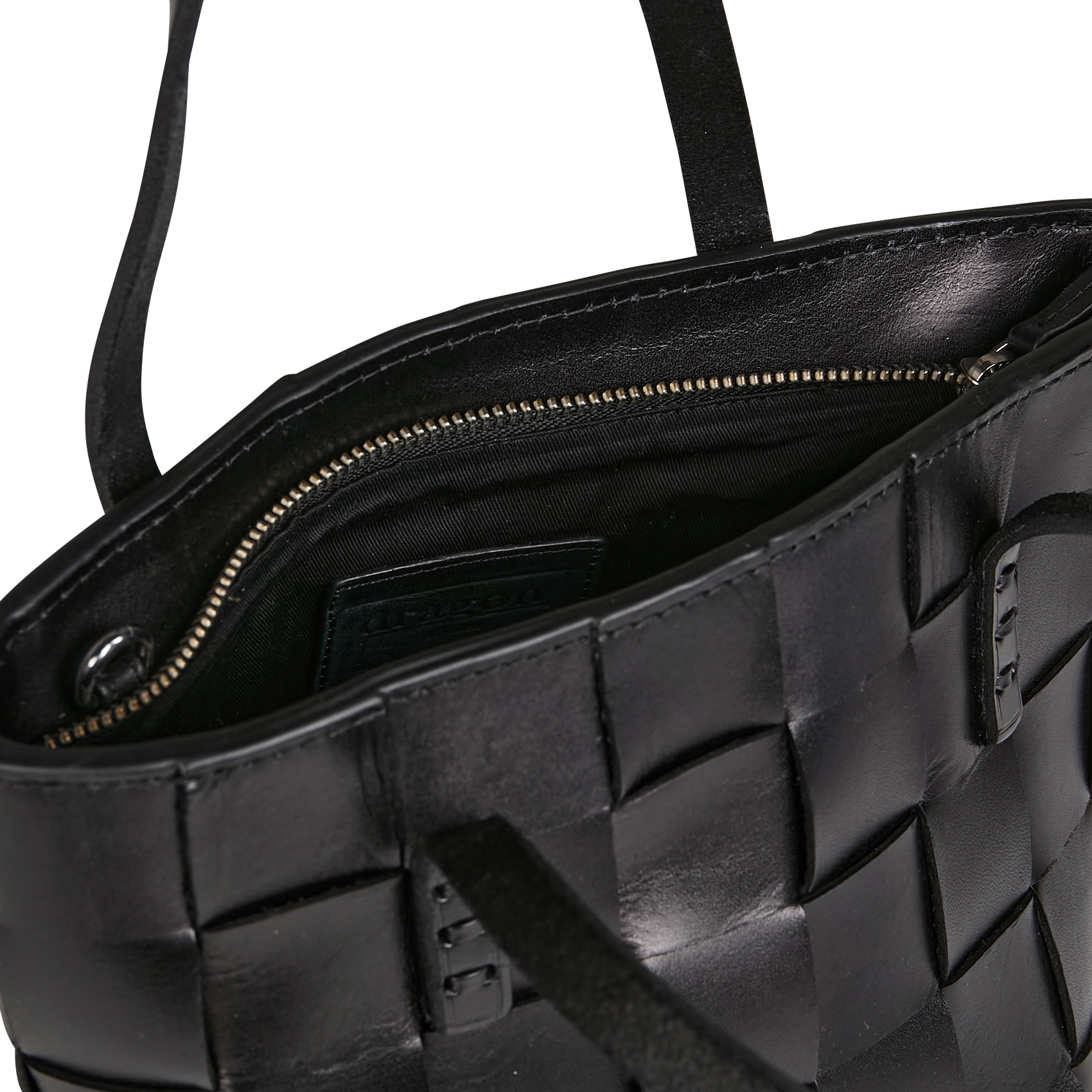 Sac bandoulière en cuir tressé Noir