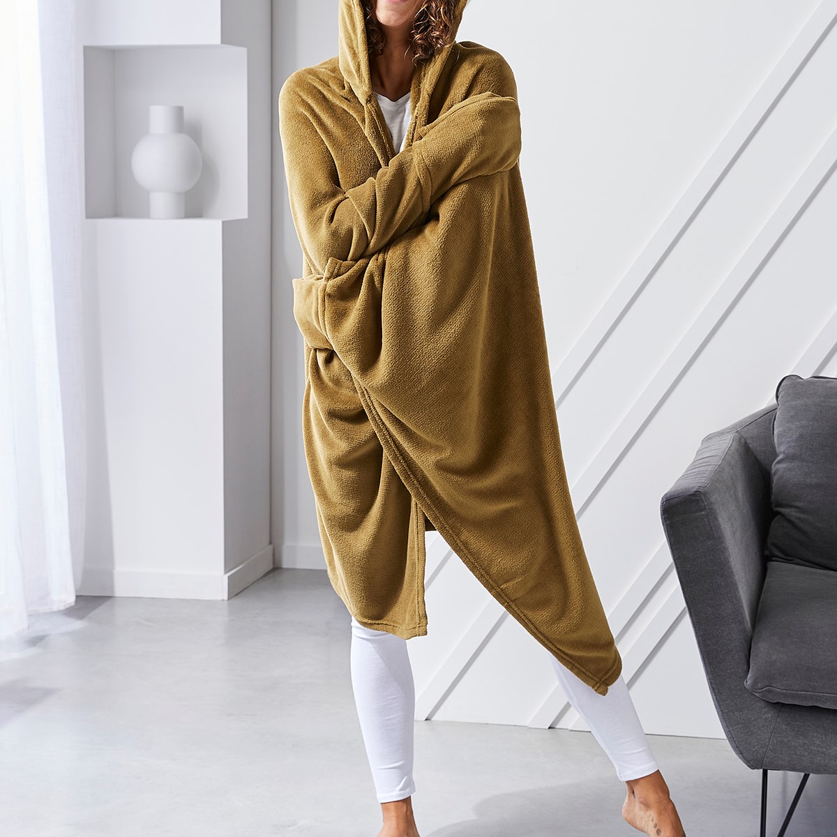 Plain hooded throw TODAY LINGE DE MAISON Brown