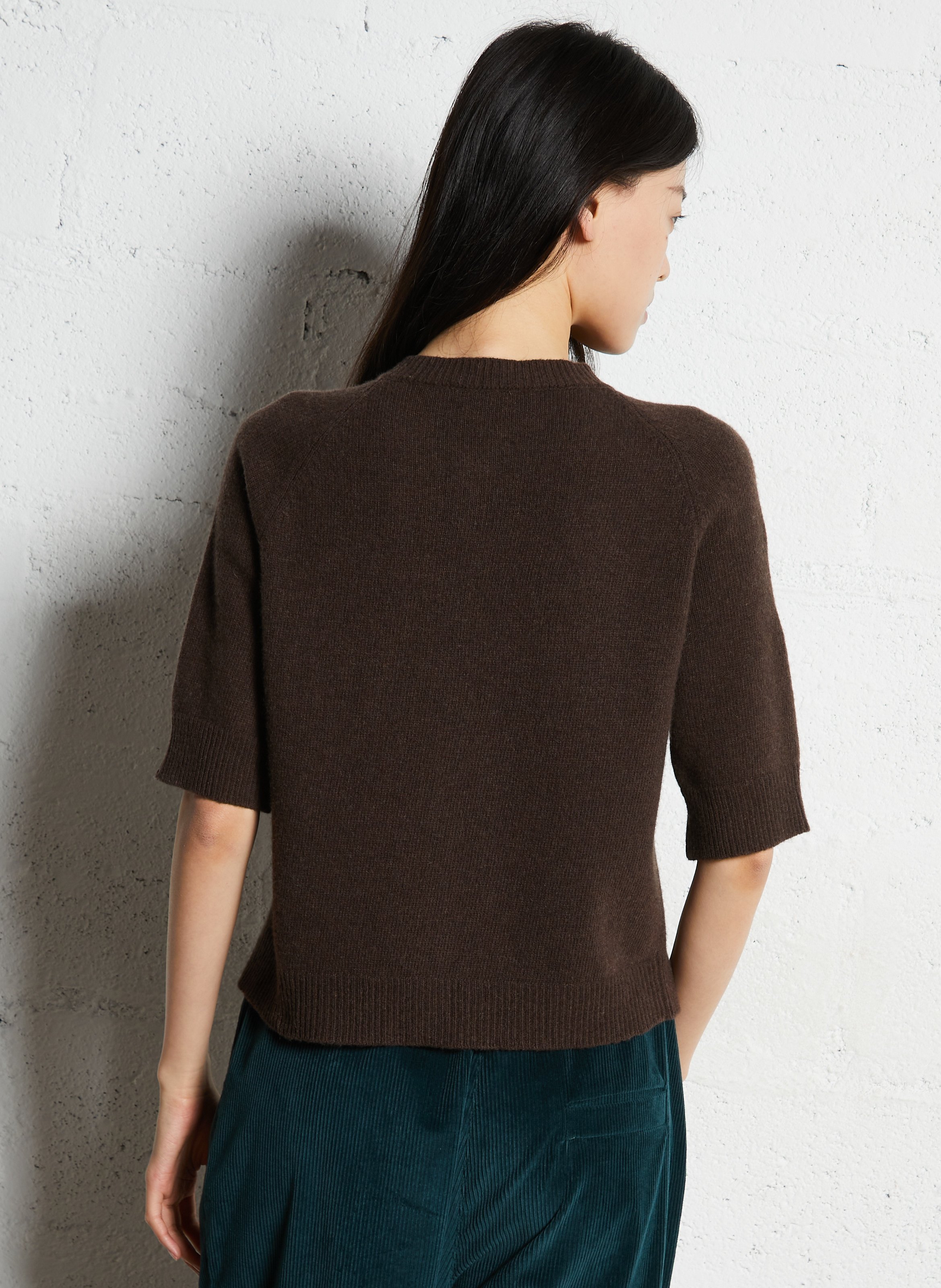 Straight-fit vest van wolmix SUZIE WINKLE Bruin