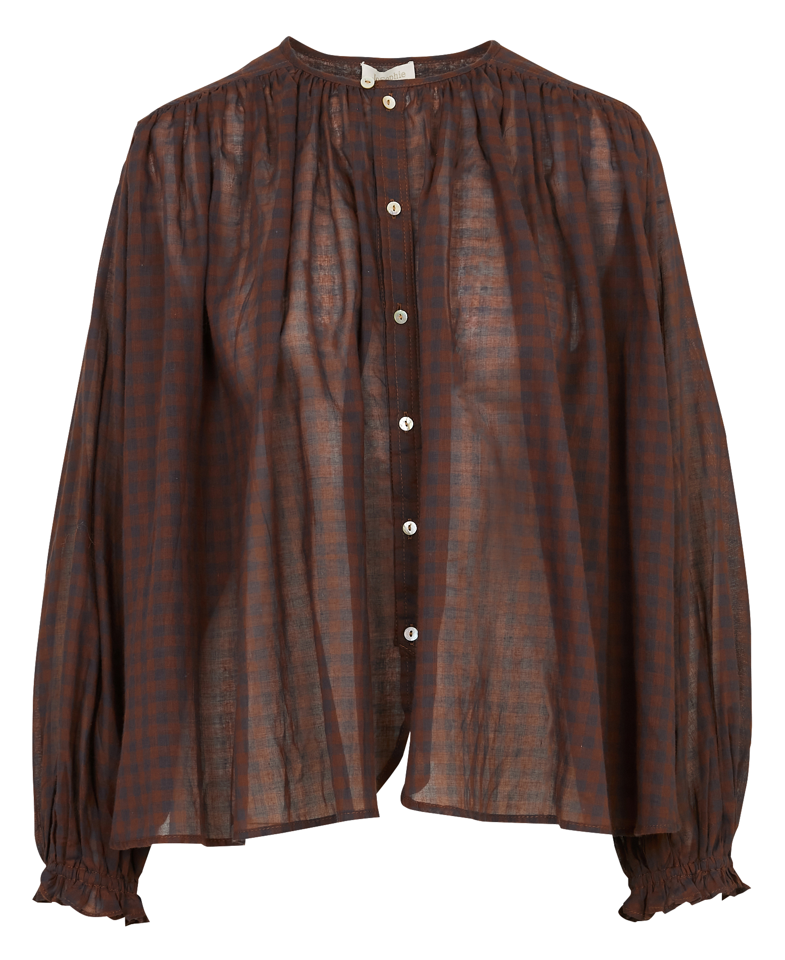 Kurzes Baumwollkleid mit Rundhalsausschnitt JC SOPHIE Braun