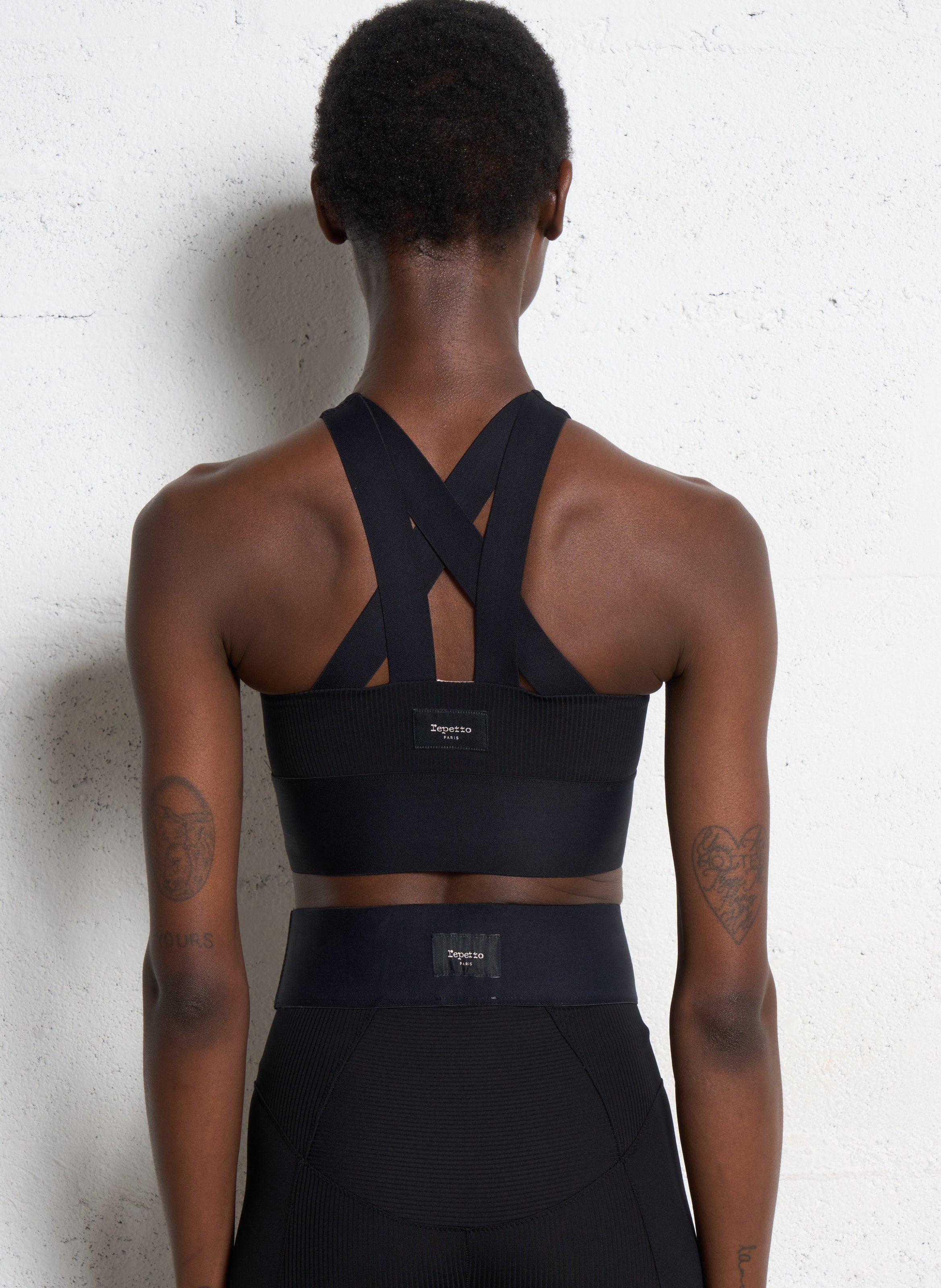 Geribbeld top met uitsparingen REPETTO Zwart