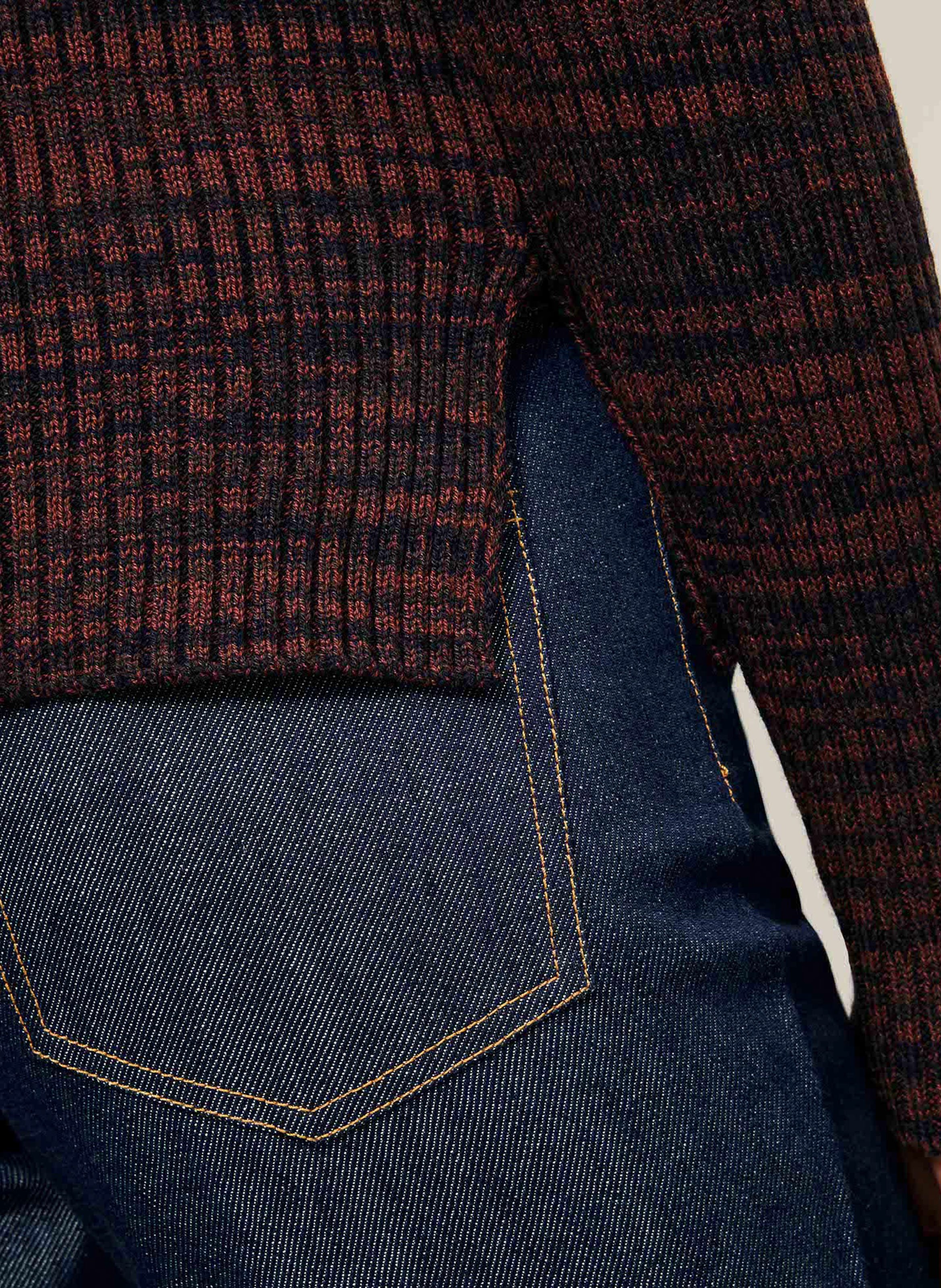 Cardigan moulant col montant  Marron