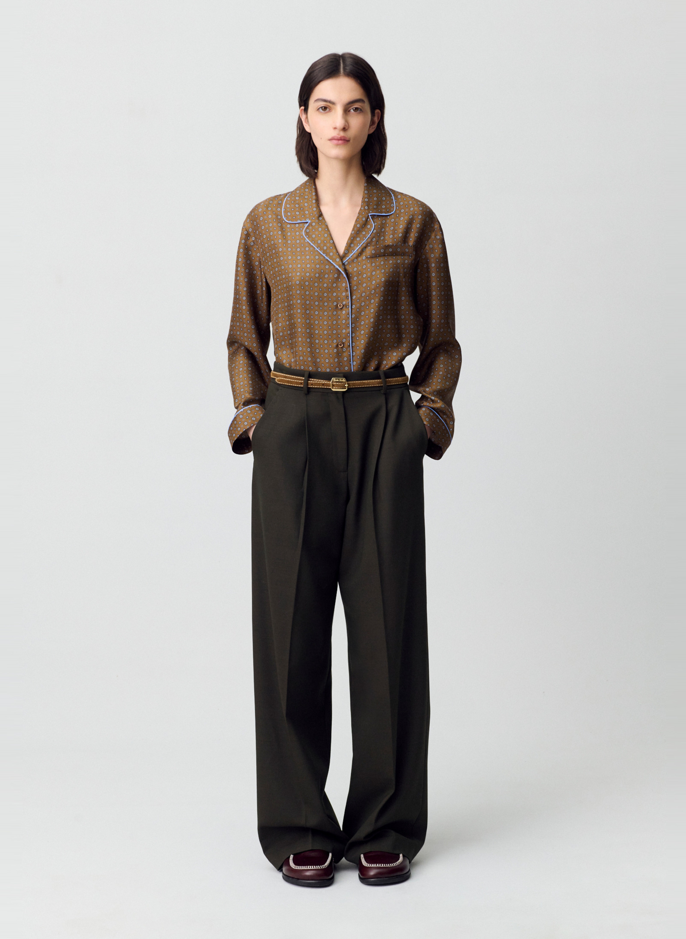 Printed straight shirt CLAUDIE PIERLOT Brown