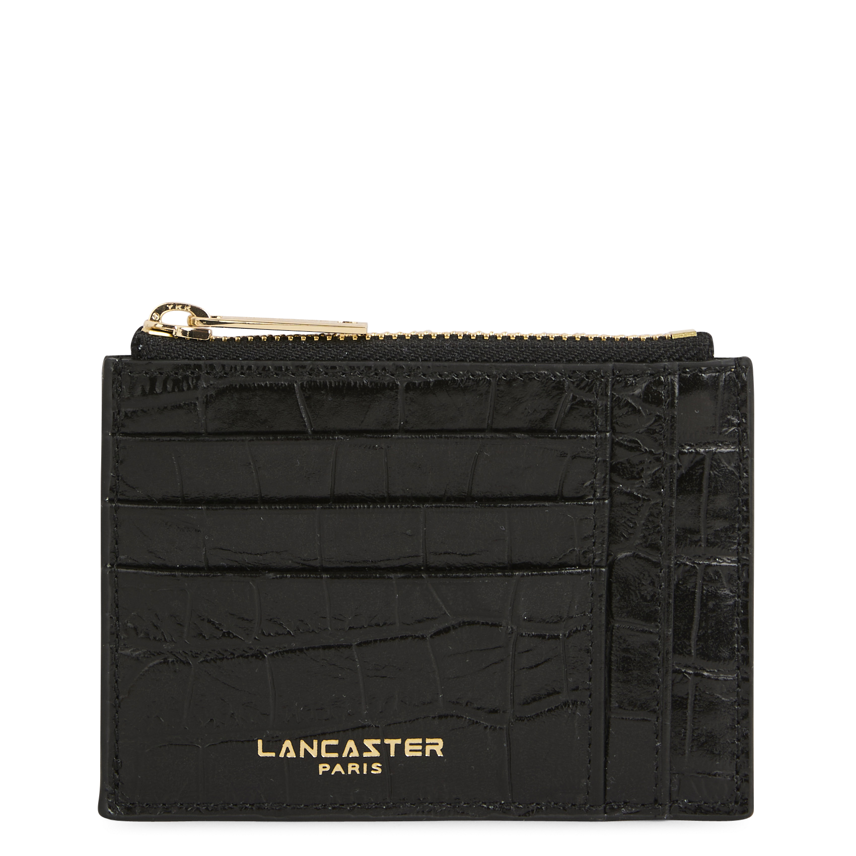 - 100% leer, - 6 kaarthoudersplitten, - 1 centrale zak, - Afmetingen: L10 x H7 cm. LANCASTER PARIS Zwart
