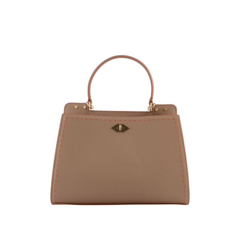 Handbag - cowhide leather POURCHET Brown