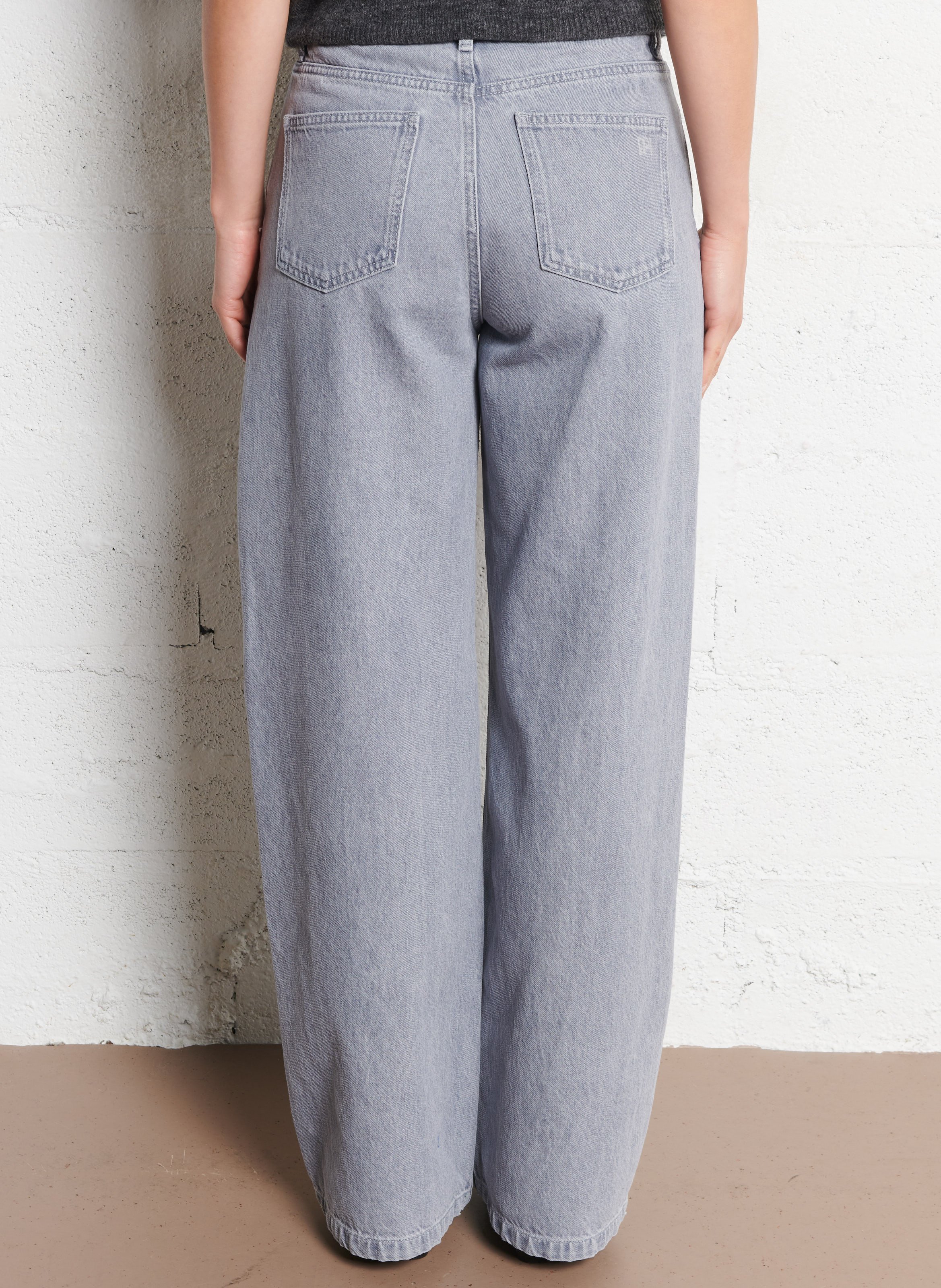 Jean large en coton DES PETITS HAUTS Gris