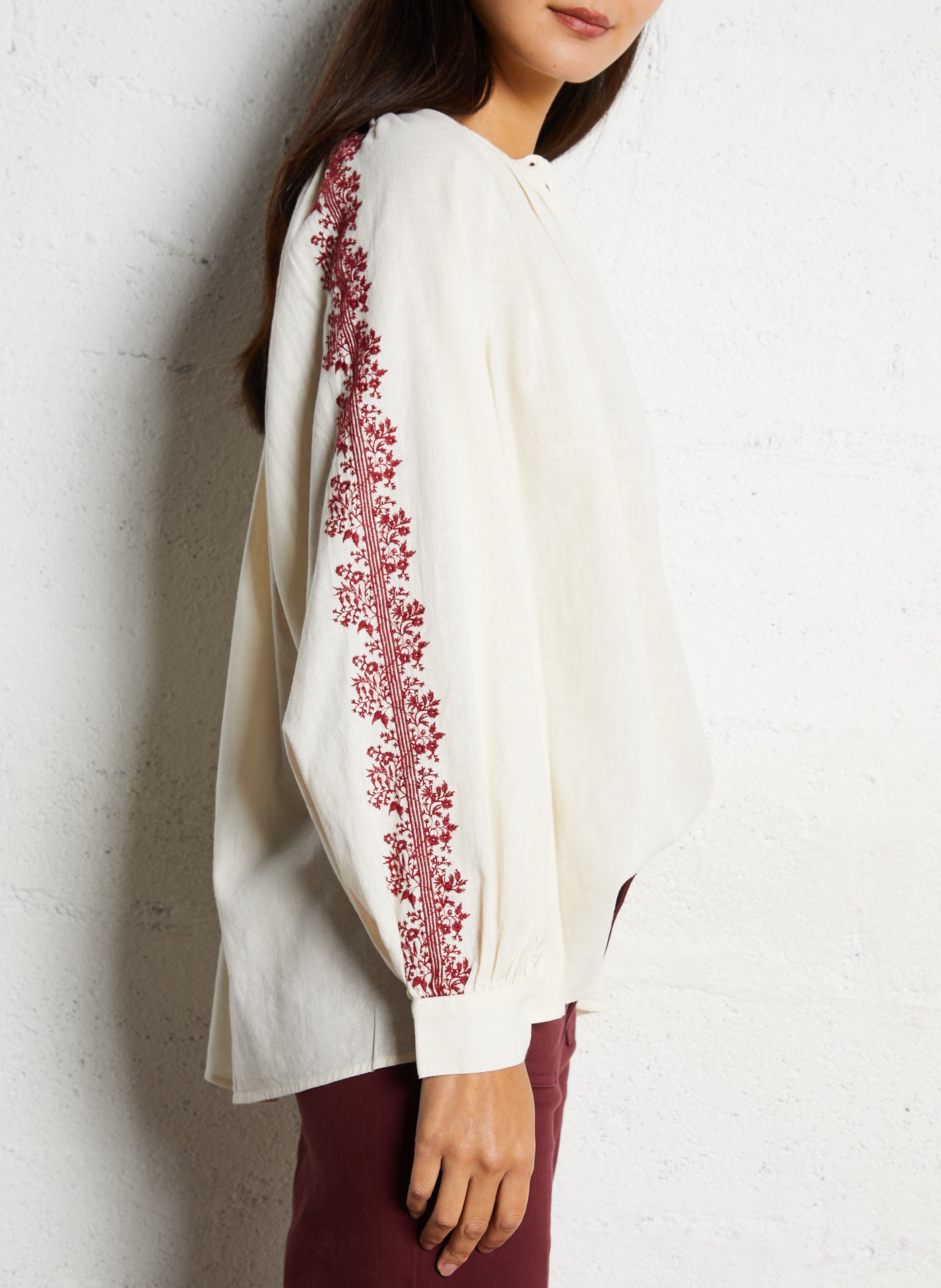 Blouse col rond en coton HOD PARIS Beige