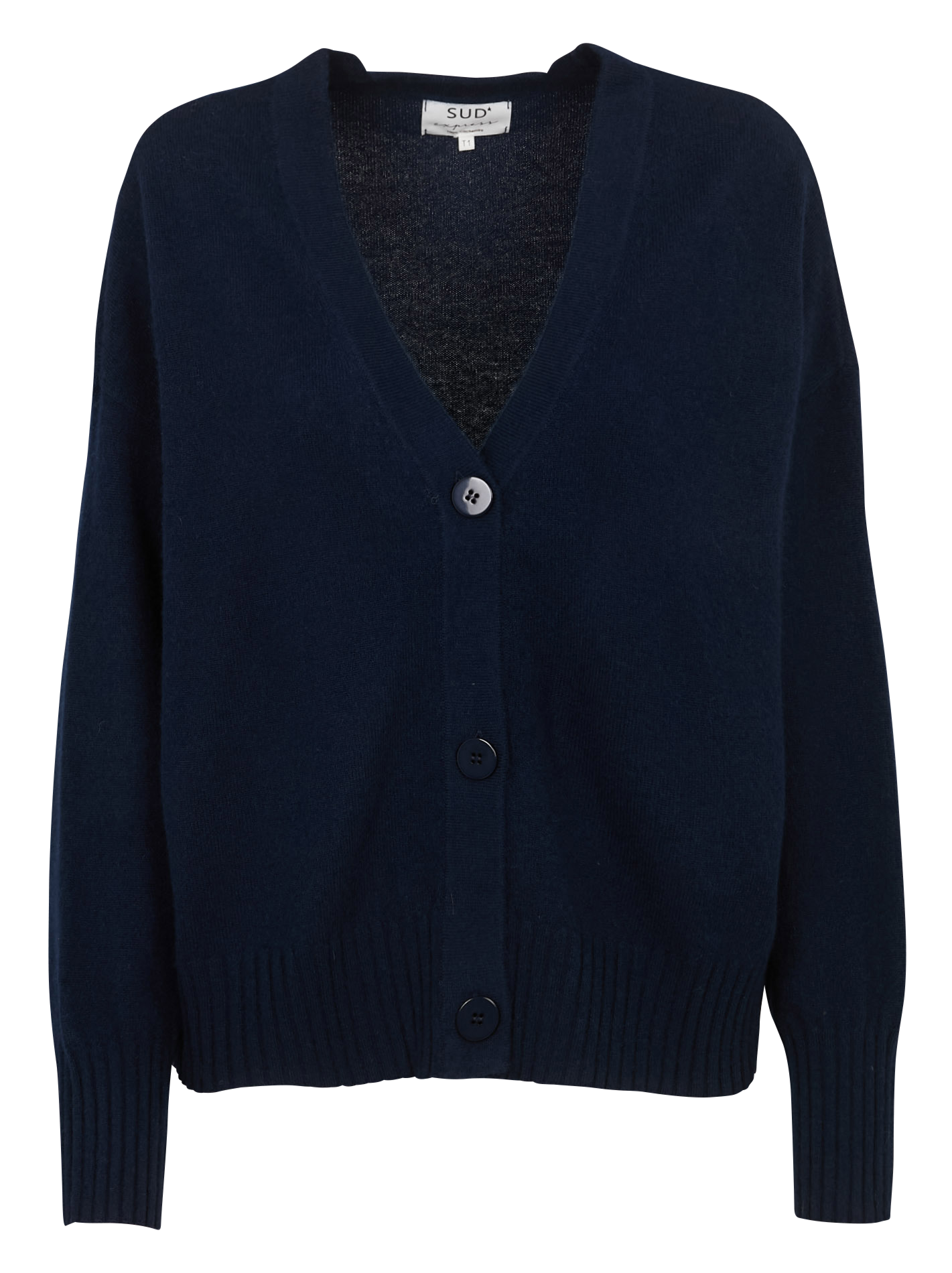 Gilet fluide col V en cachemire SUD EXPRESS Bleu
