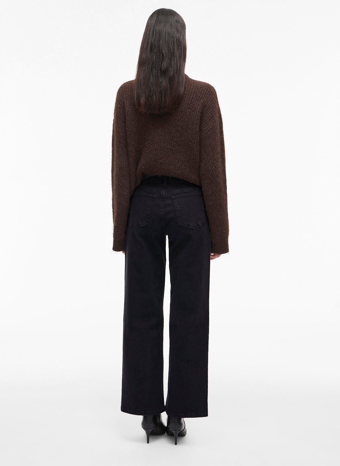 Weite Jeans aus Baumwoll-Mix Schwarz