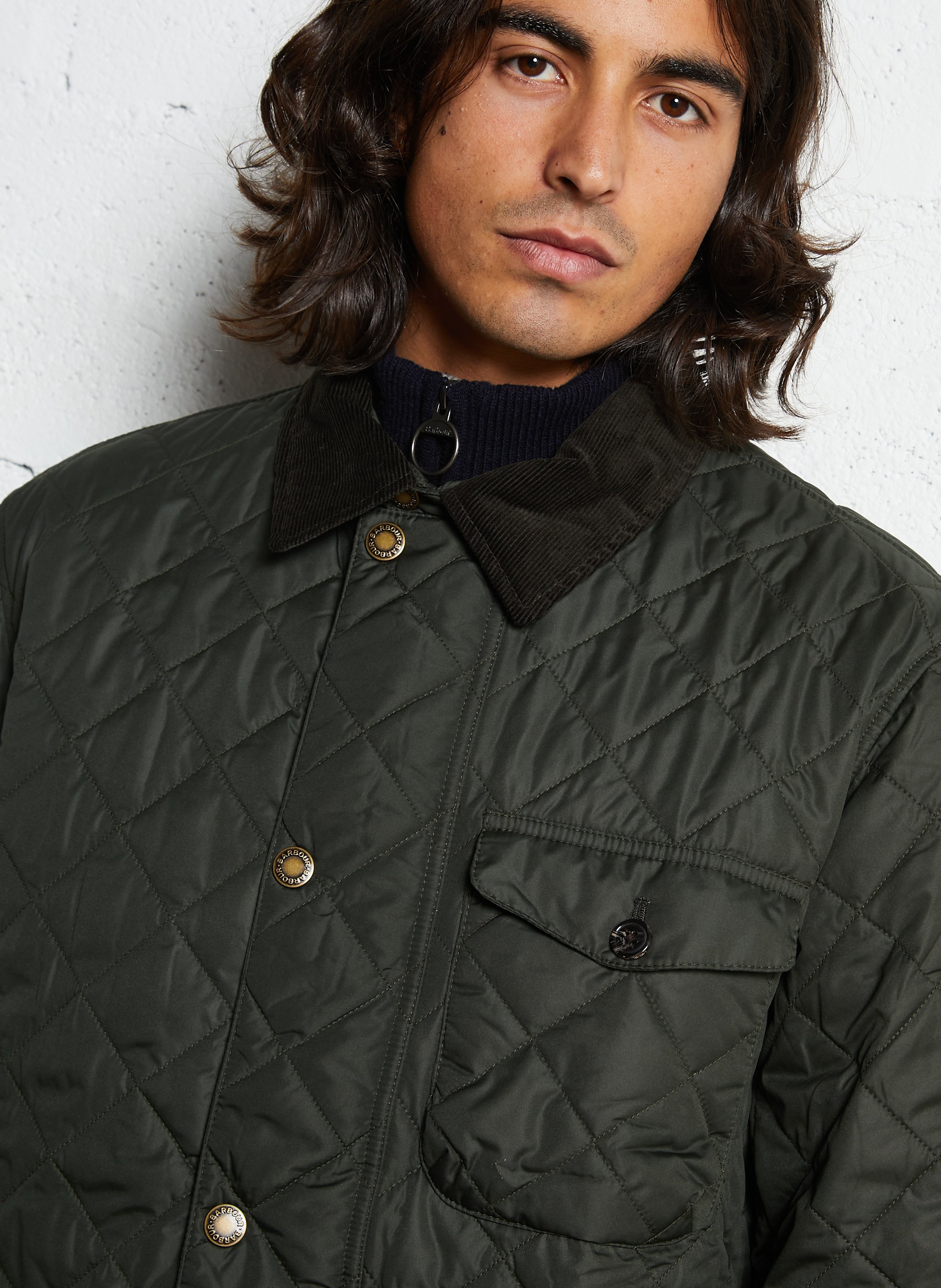 Recht, gewatteerd jasje BARBOUR Groen