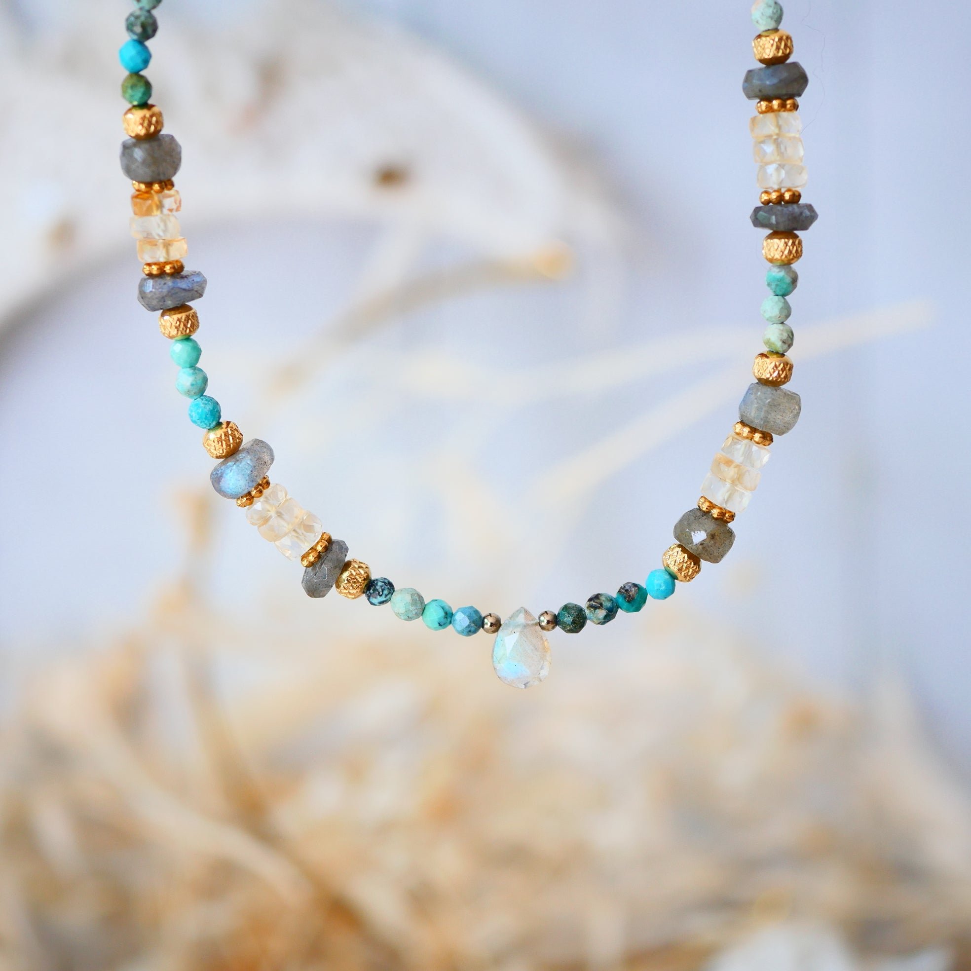 Labradorite necklace GINANDGER Green