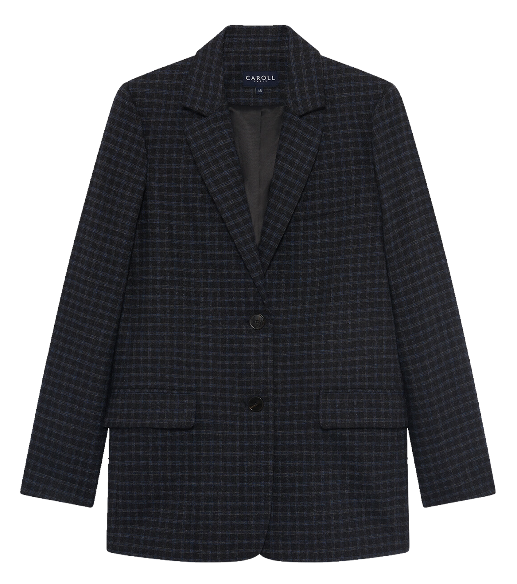 Oversized blazer in blended recycled wool CAROLL Grey