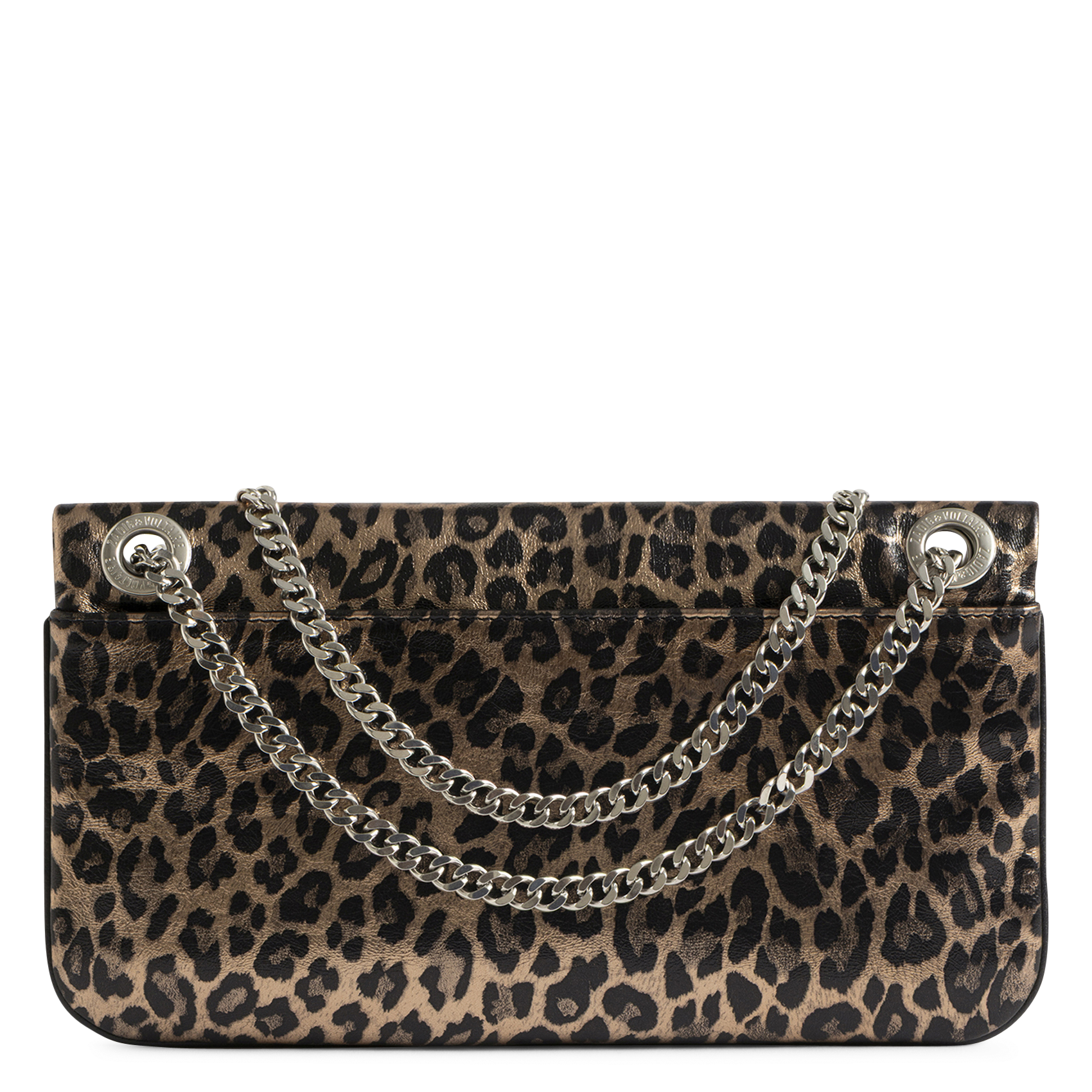 Leopard Metallic Leder Umhängetasche ZADIG&VOLTAIRE Grau