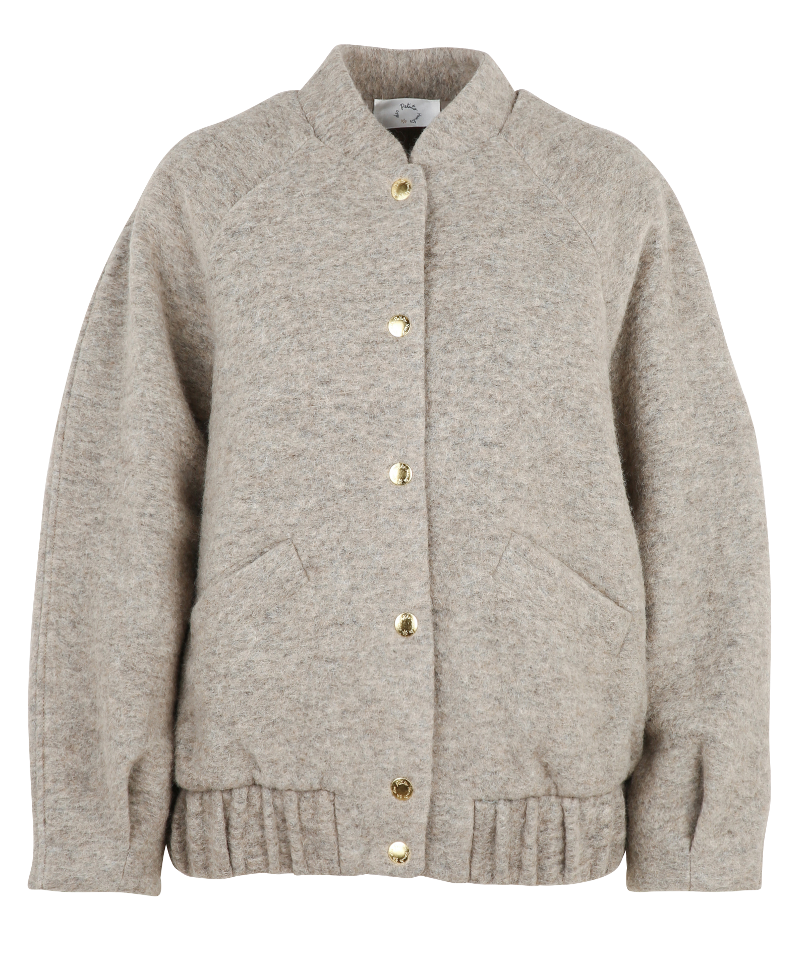 Veste col teddy en laine mélangée DES PETITS HAUTS Beige