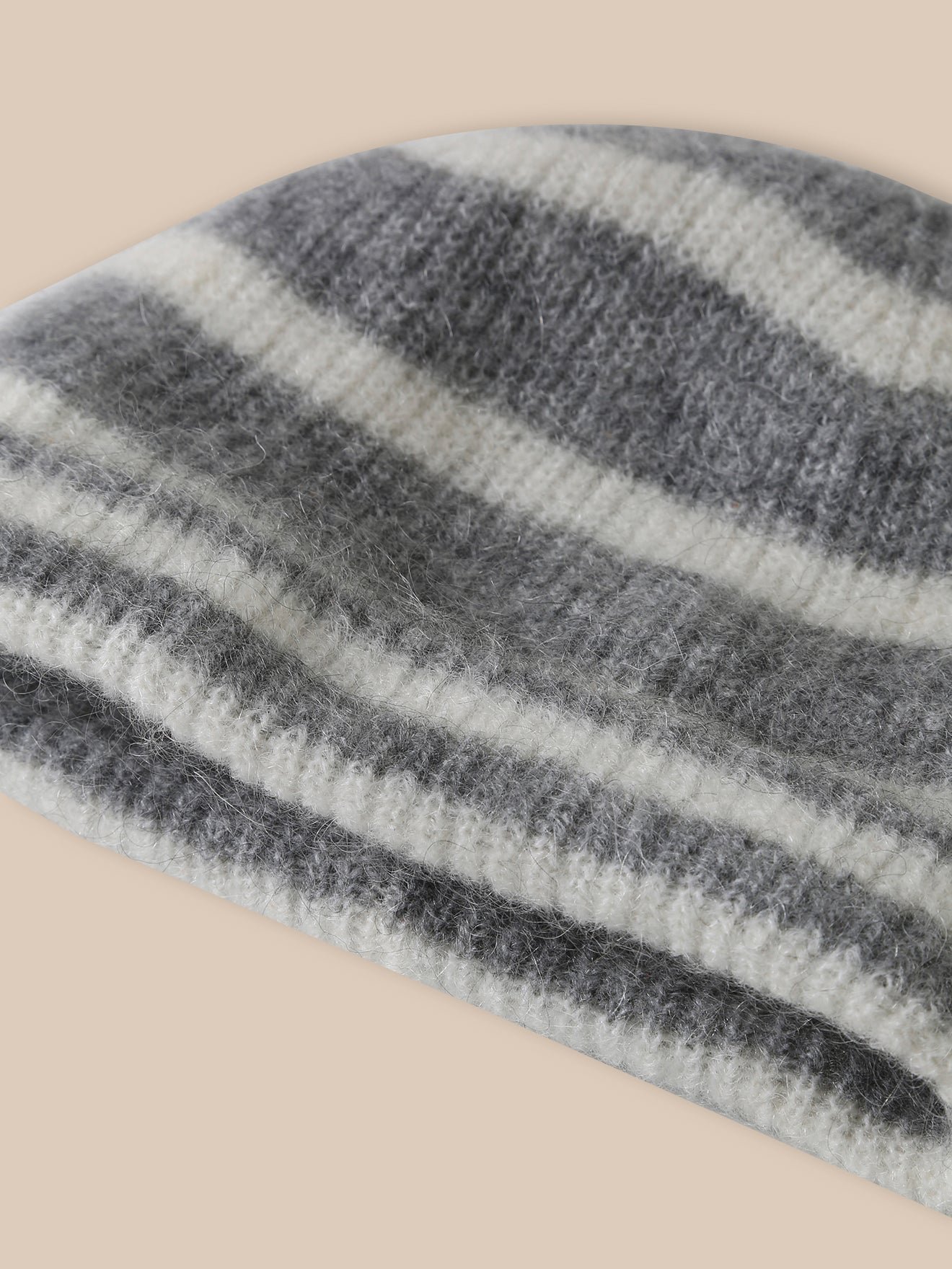 Striped wool and mohair beanie CYRILLUS Grey