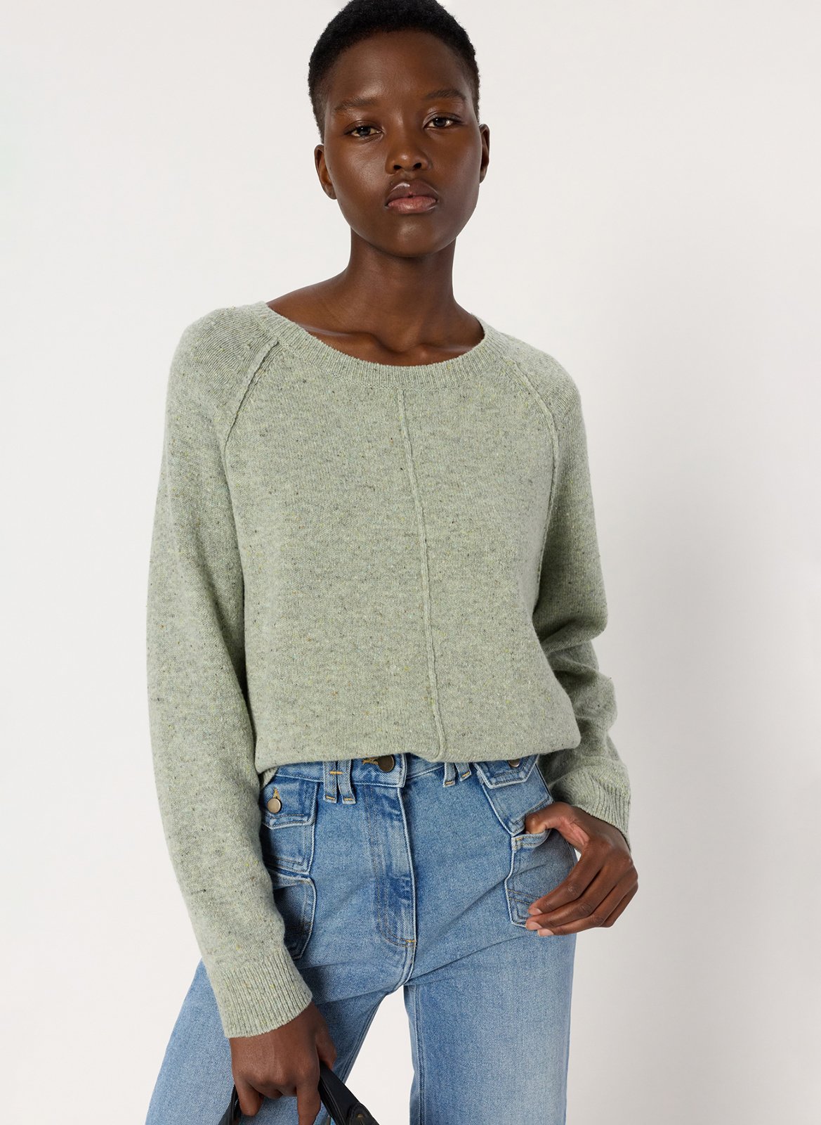 Pull col rond en laine GERARD DAREL Vert