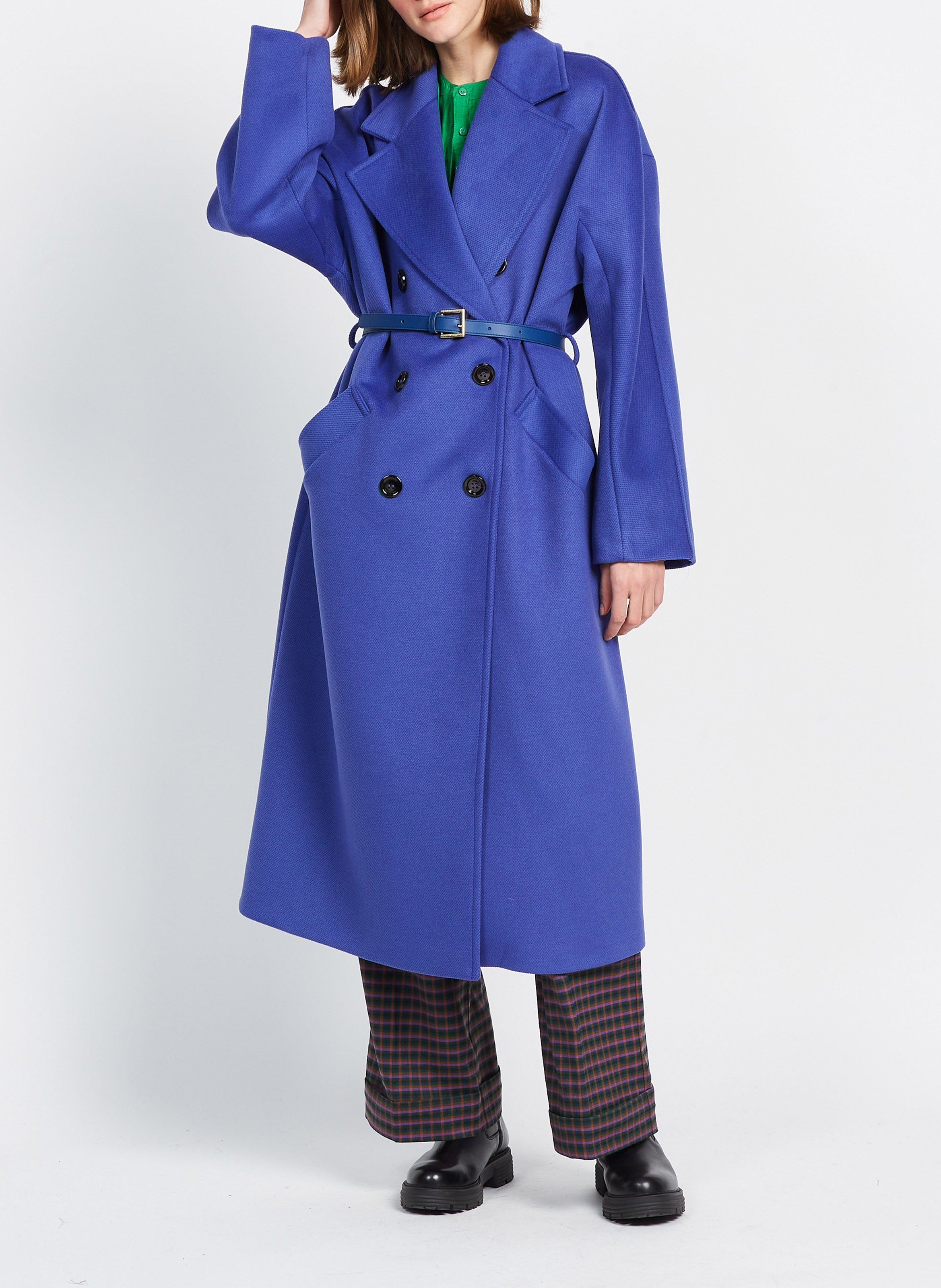 Long belted coat IMPERIAL Purple