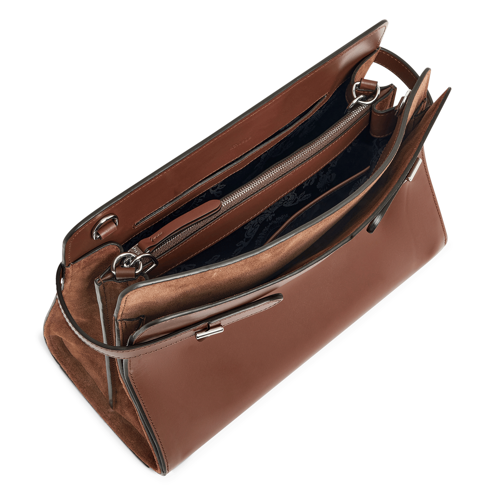 Leather clutch bag LE TANNEUR Brown