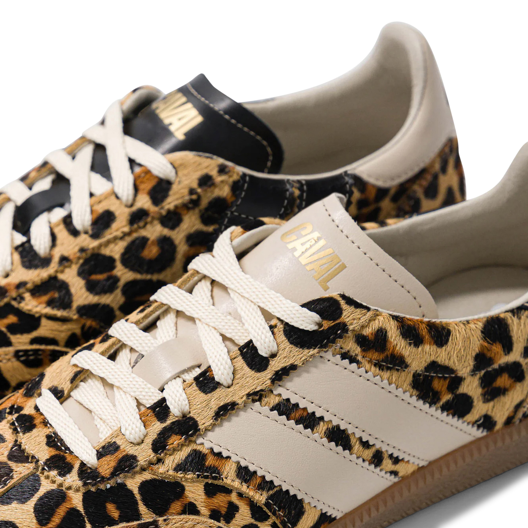 Low-top pony leather printed sneakers CAVAL Beige