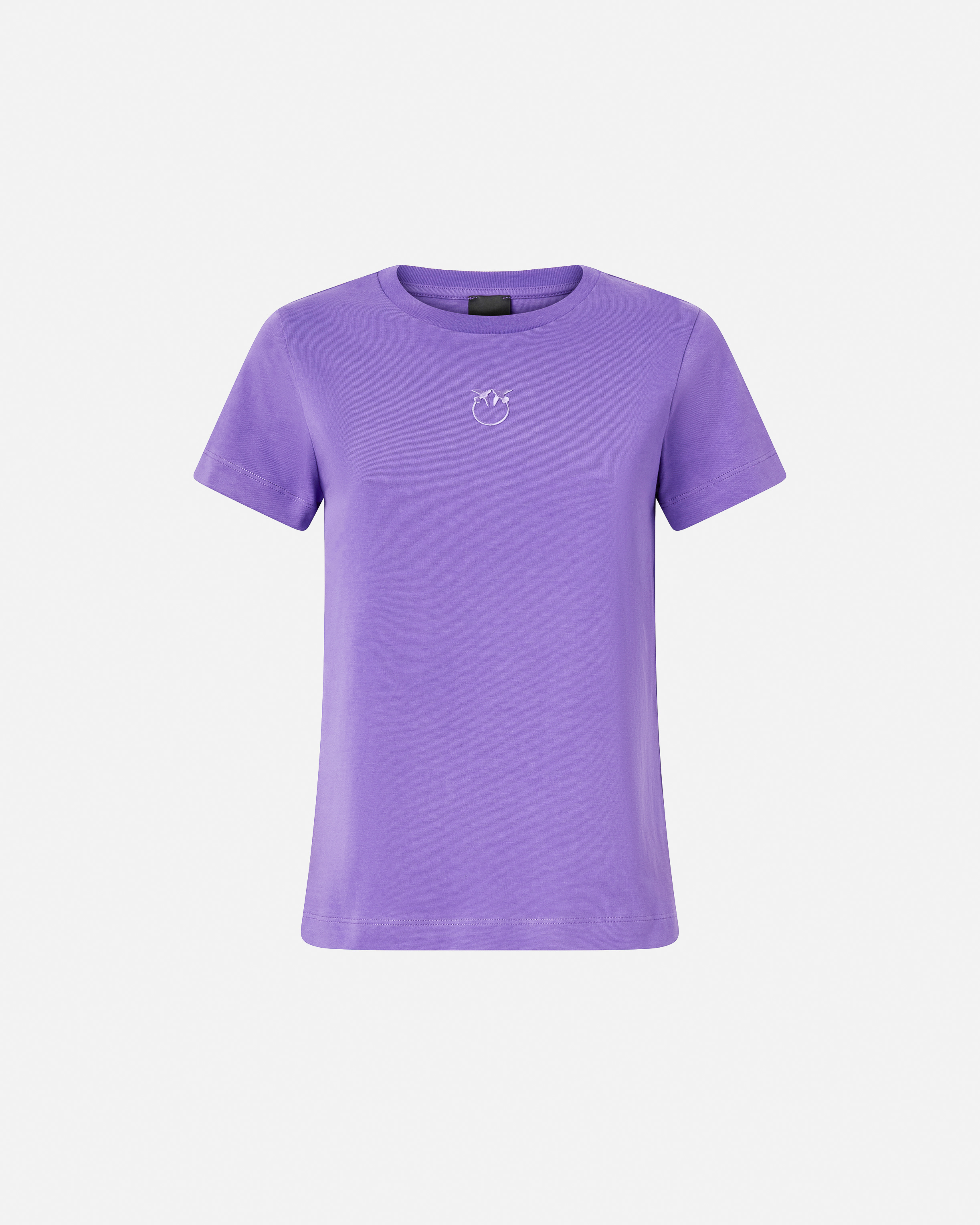 T-shirt with love birds embroidery PINKO Purple