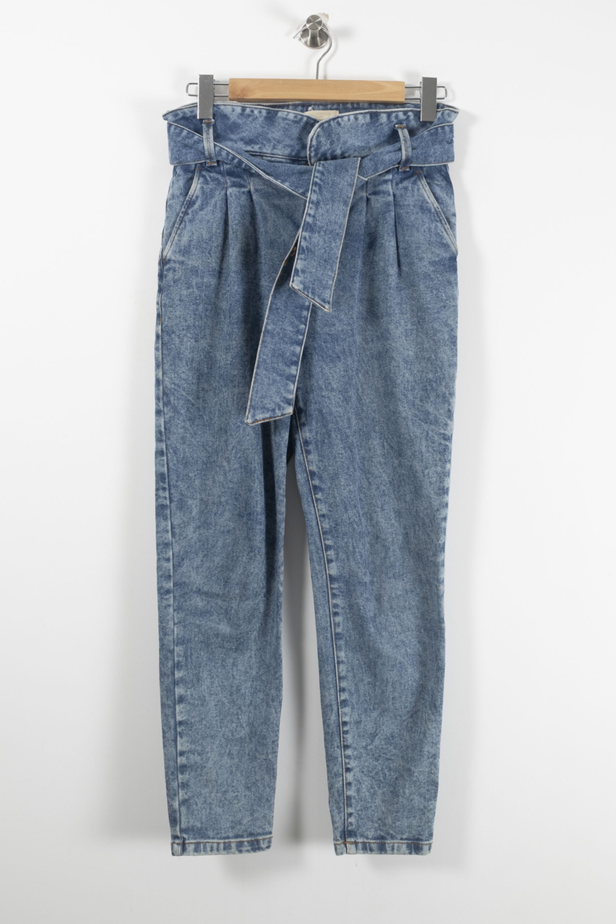 Cropped slim jeans with studs SEZANE - Seconde main Blue