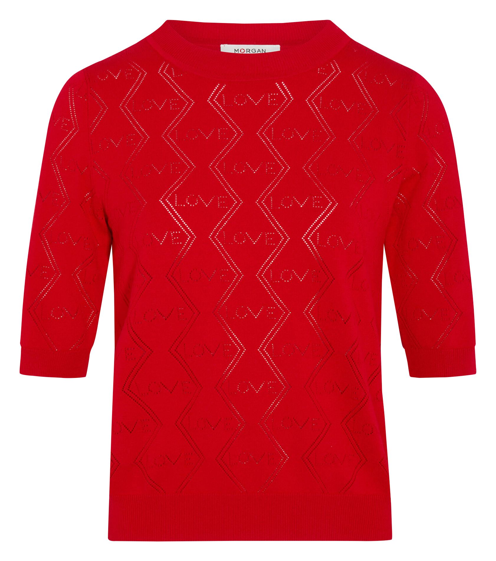 Pull droit col rond à détails ajourés 261-MIKA Magma