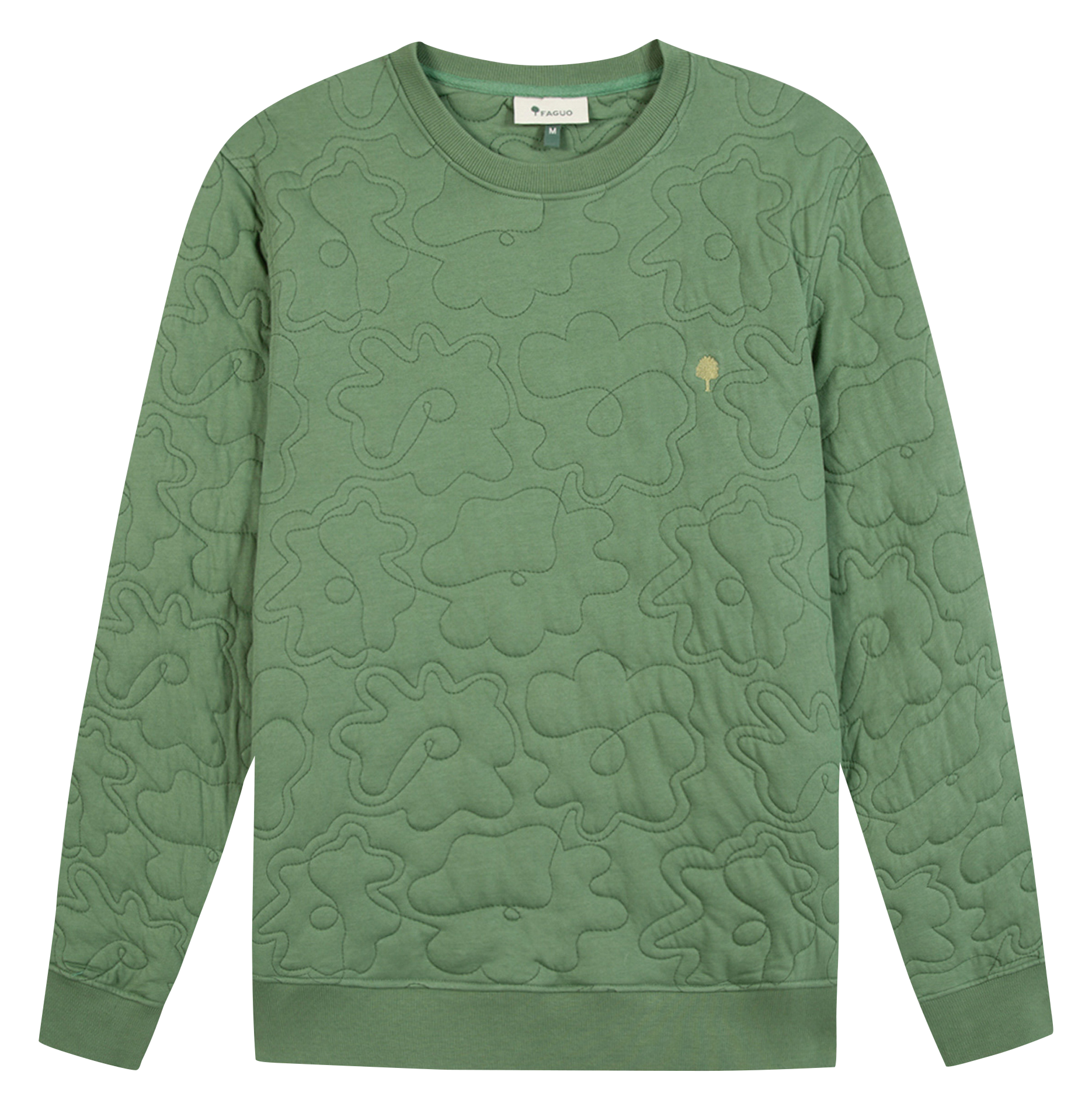 Gerade geschnittenes Rundhals-Sweatshirt aus Baumwoll-Mix FAGUO Blau