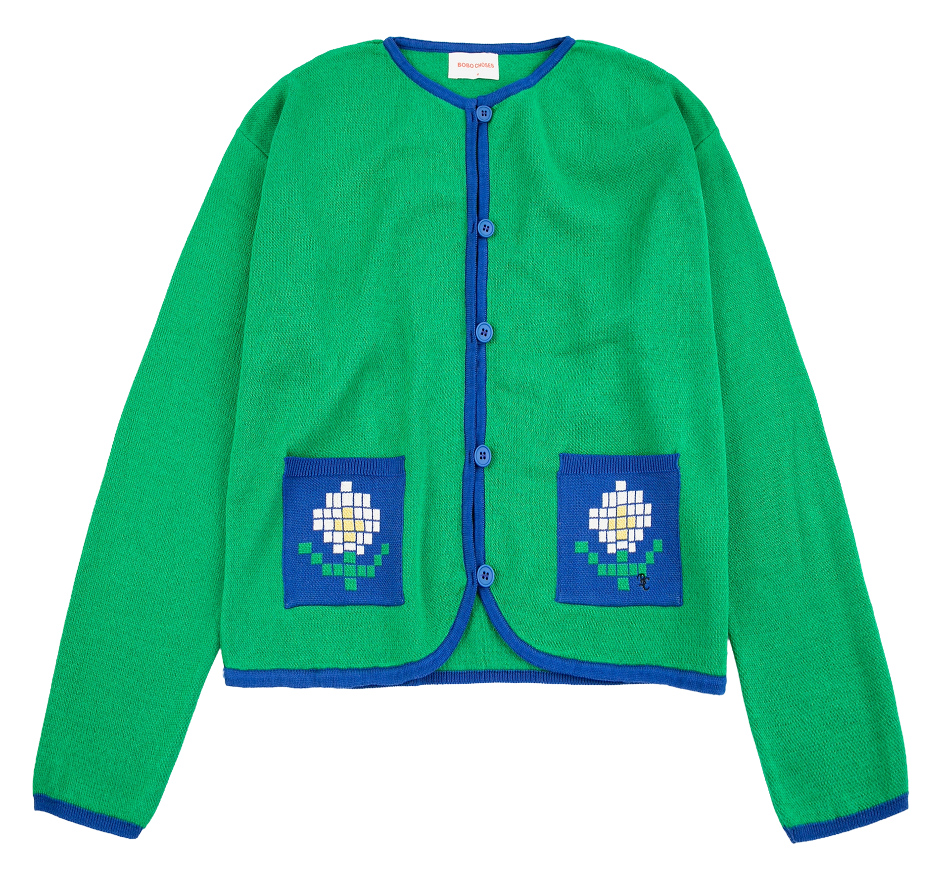 Rechte vest met ronde hals van biologisch katoen BOBO CHOSES Groen