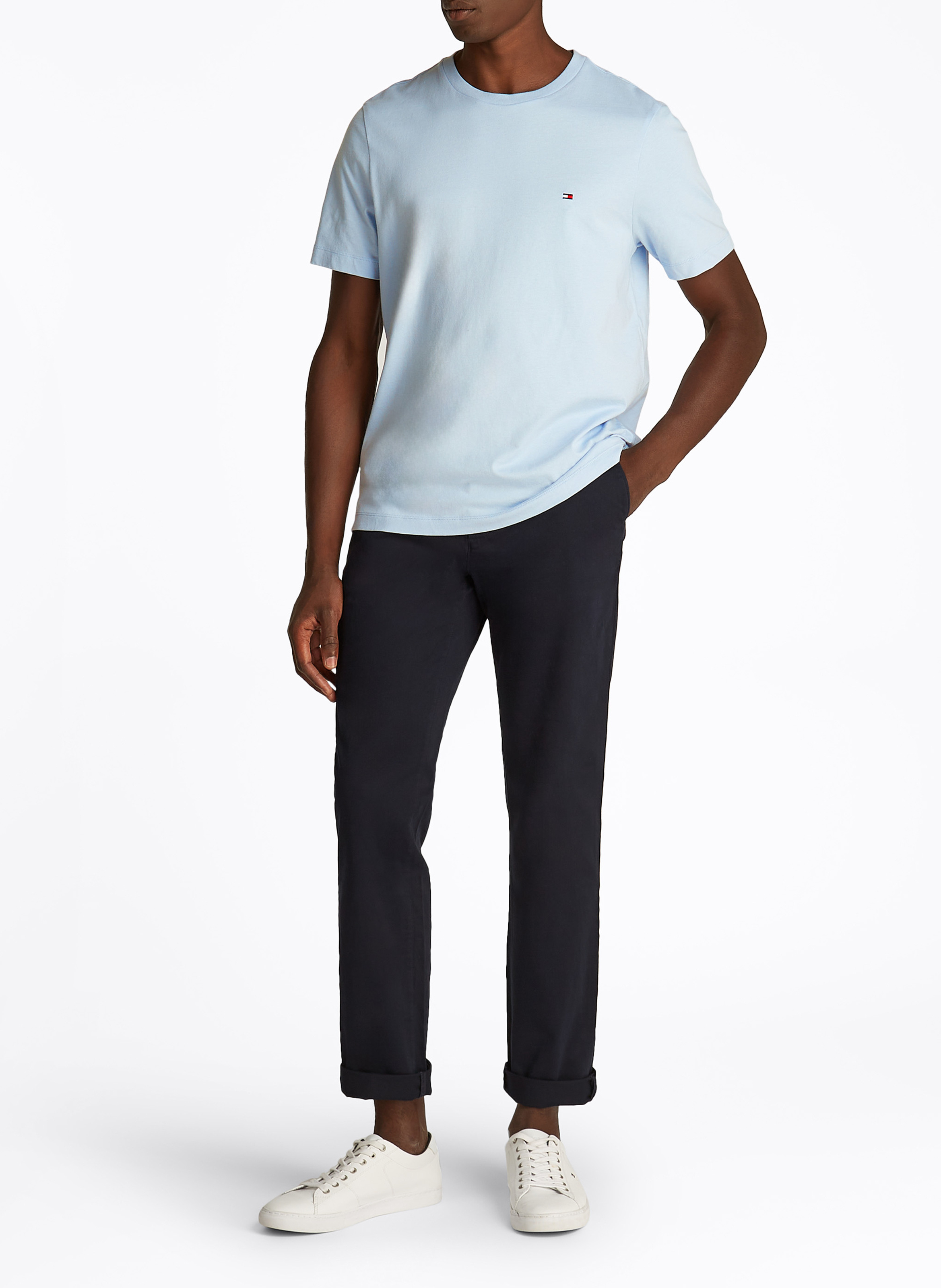 Tee-shirt à col rond en coton TOMMY HILFIGER Bleu