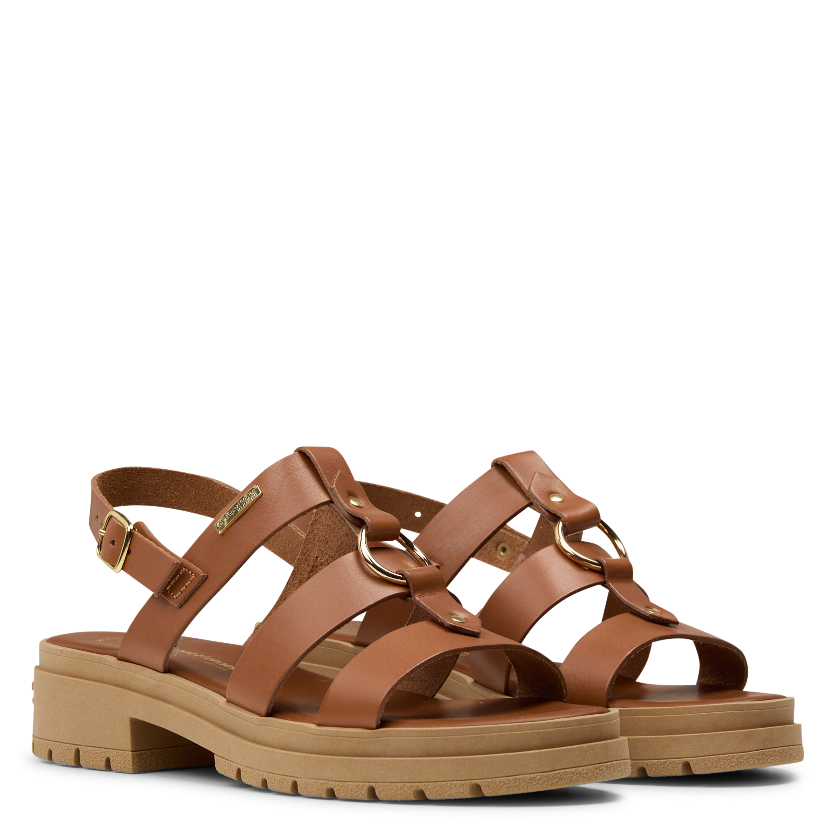 Sandales plates à lanières en cuir LES TROPEZIENNES PAR M.BELARBI Marron