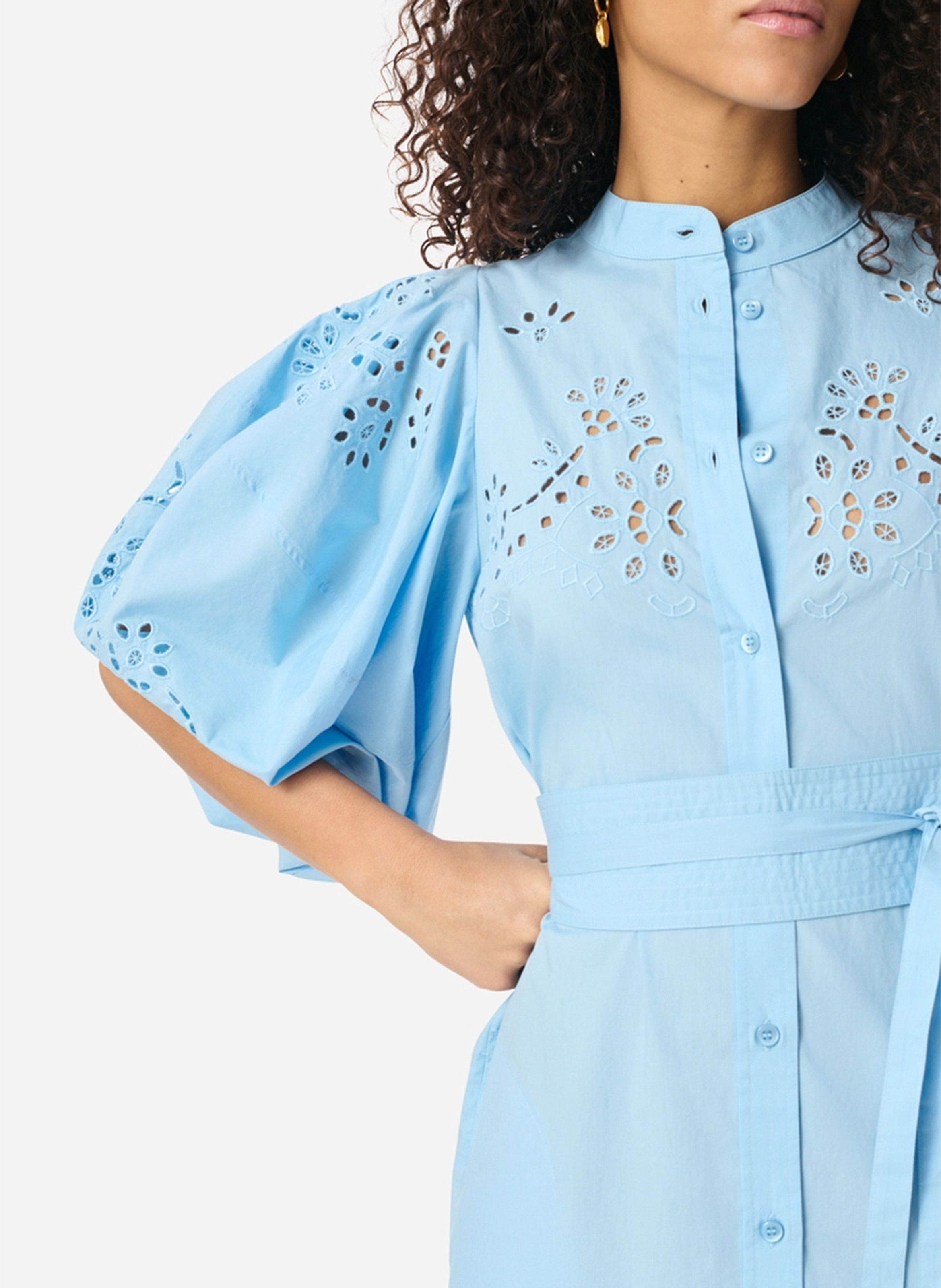 Robe midi en coton VANESSA BRUNO Bleu