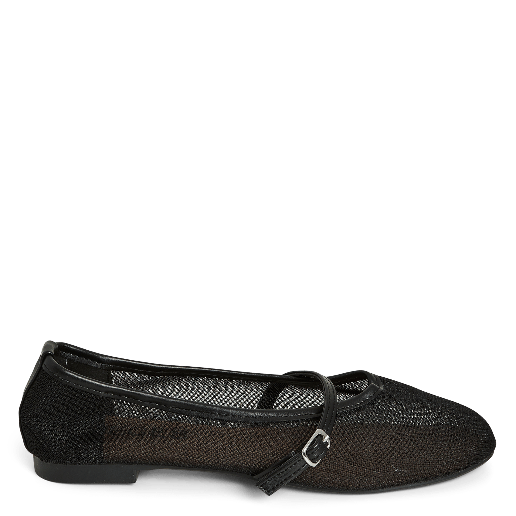 Tulle ballerina flats PIECES Black