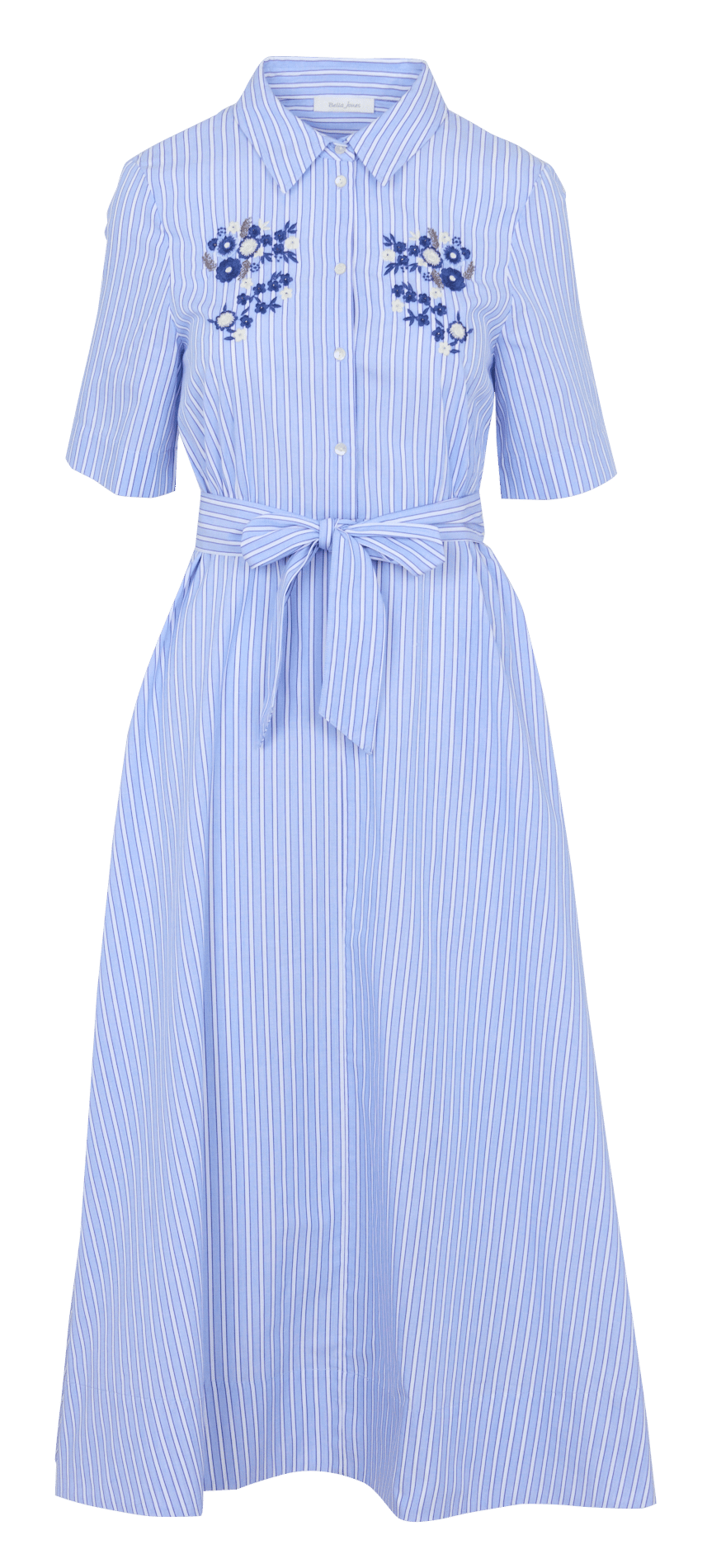 Ausgestelltes Maxikleid aus Baumwolle BELLA JONES Blau