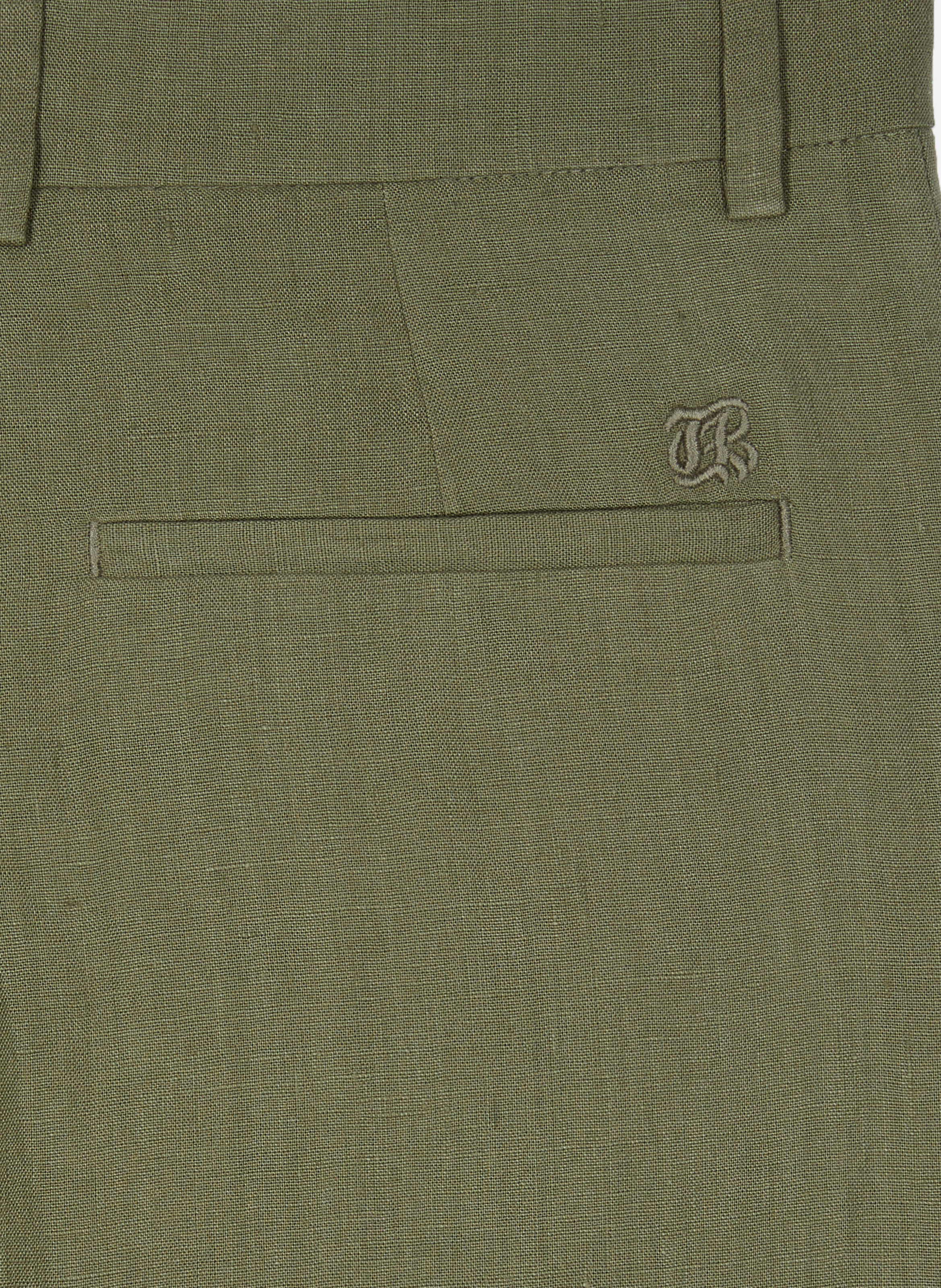 Wide linen tailored trousers THE KOOPLES Green