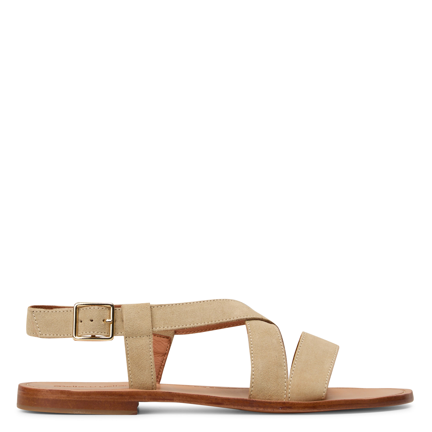 Avarca Berlin - Flache Ledersandalen mit Samt MELLOW YELLOW