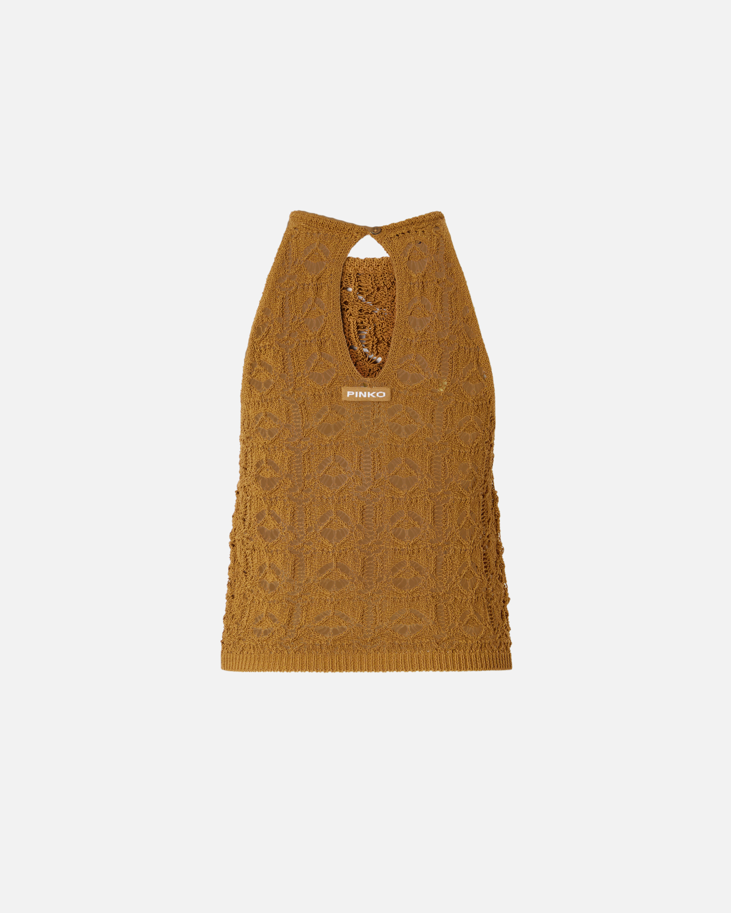 Haut effet crochet avec fleurs appliquées PINKO Orange