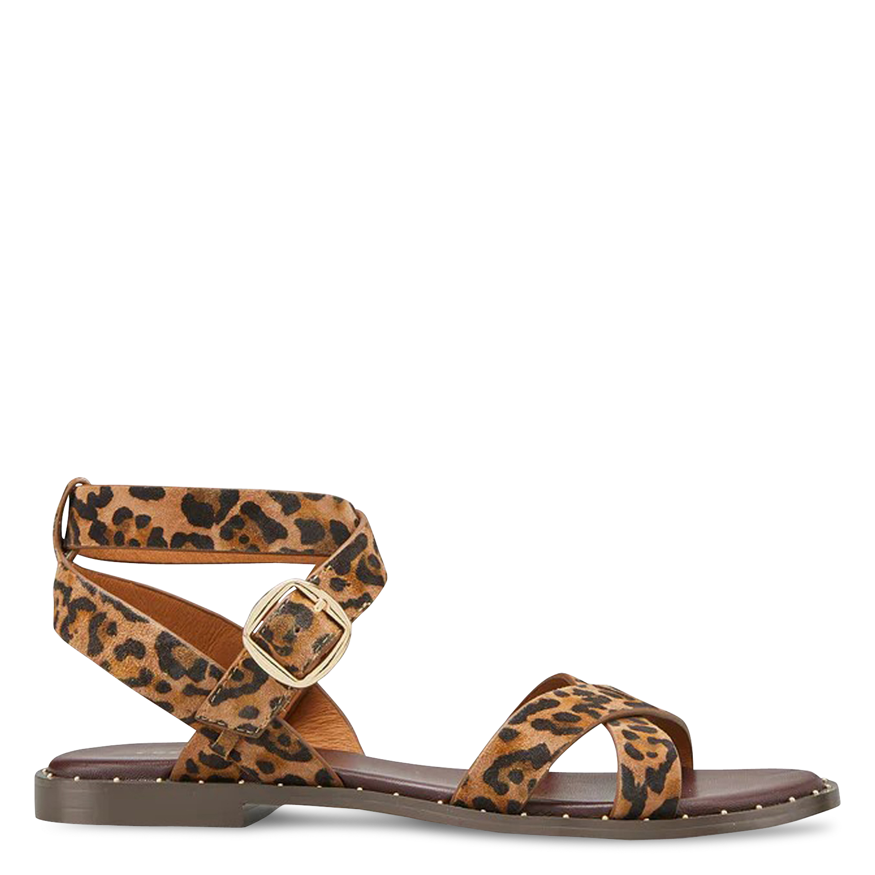 Sandales plates léopard COSMOPARIS Beige