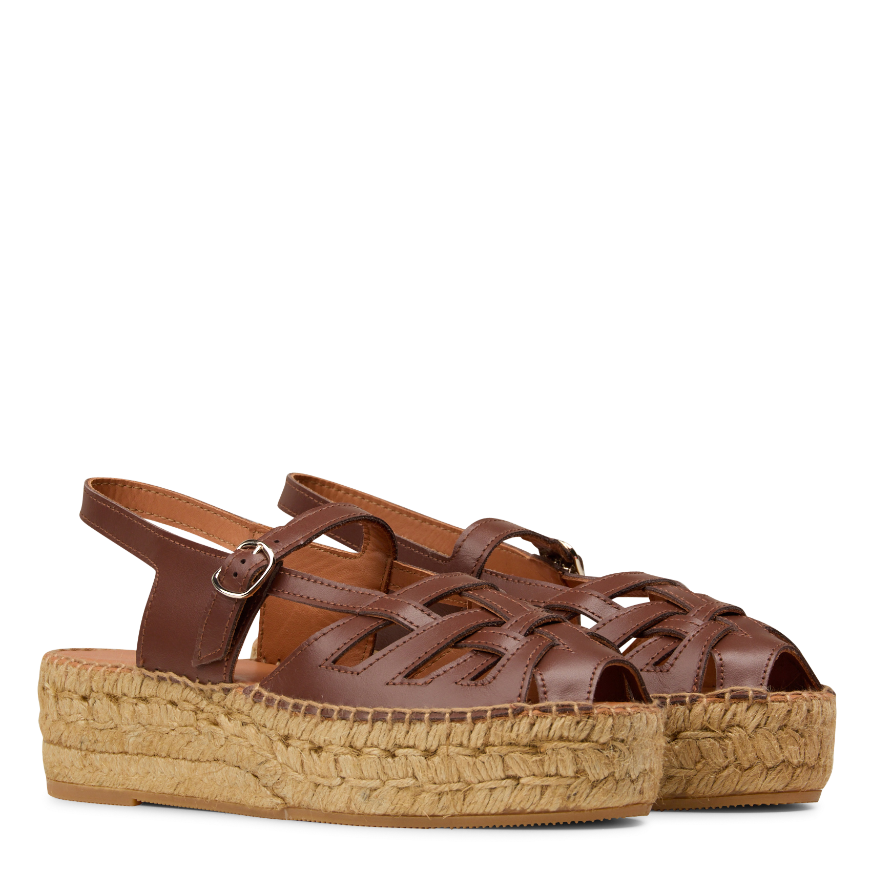 Leather espadrilles NAGUISA Brown