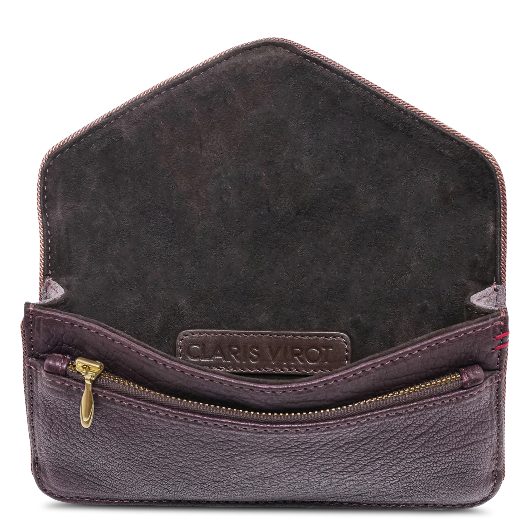 Leather wallet CLARIS VIROT Plums