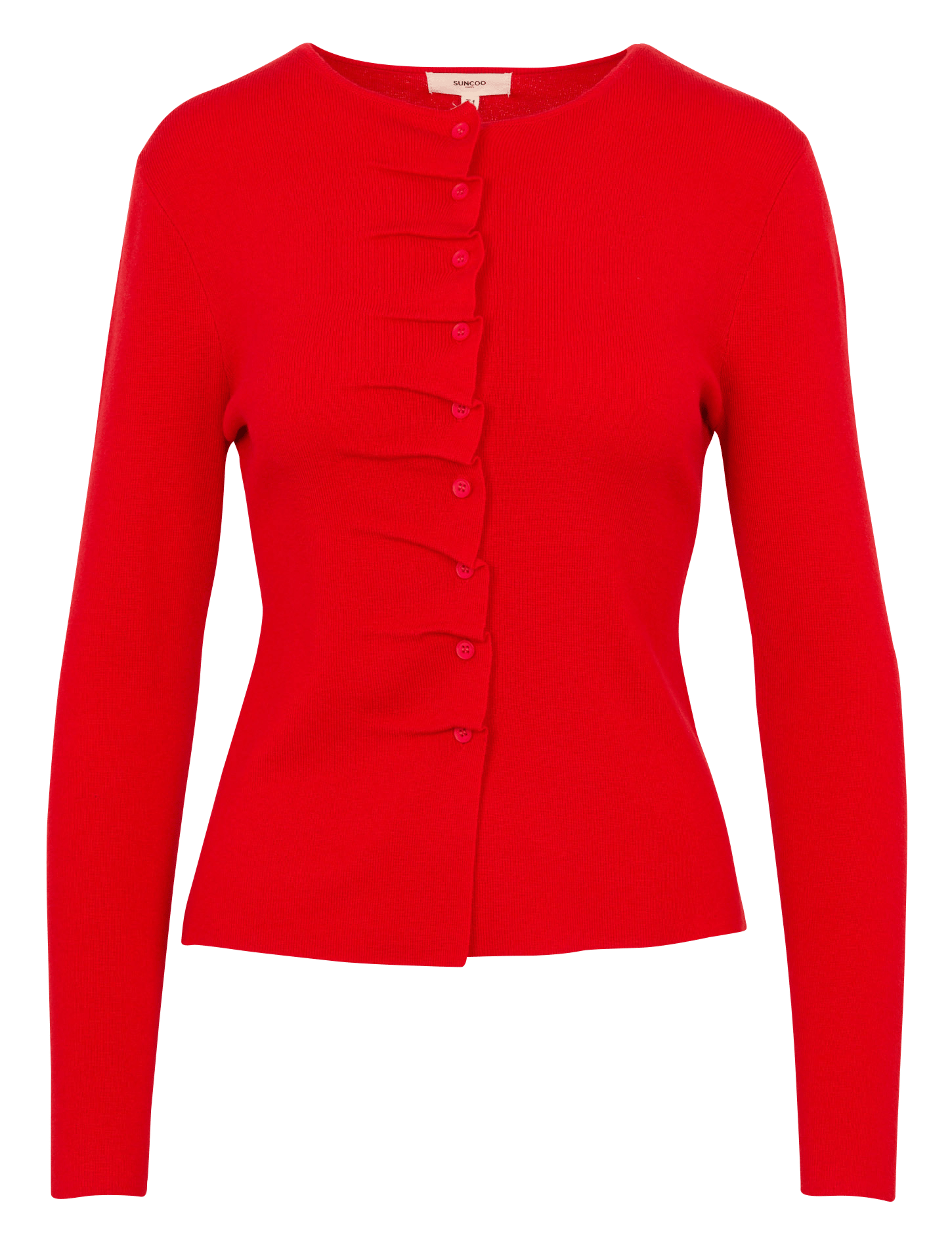 Round-neck cardigan SUNCOO Red