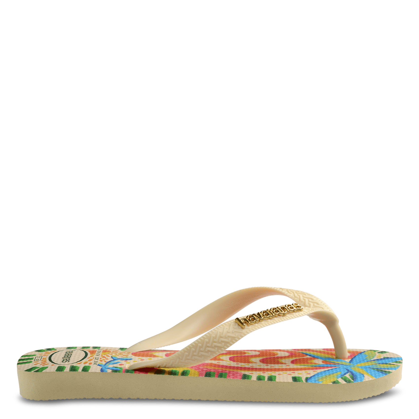 Bedruckte flache Sandalen HAVAIANAS Gelb