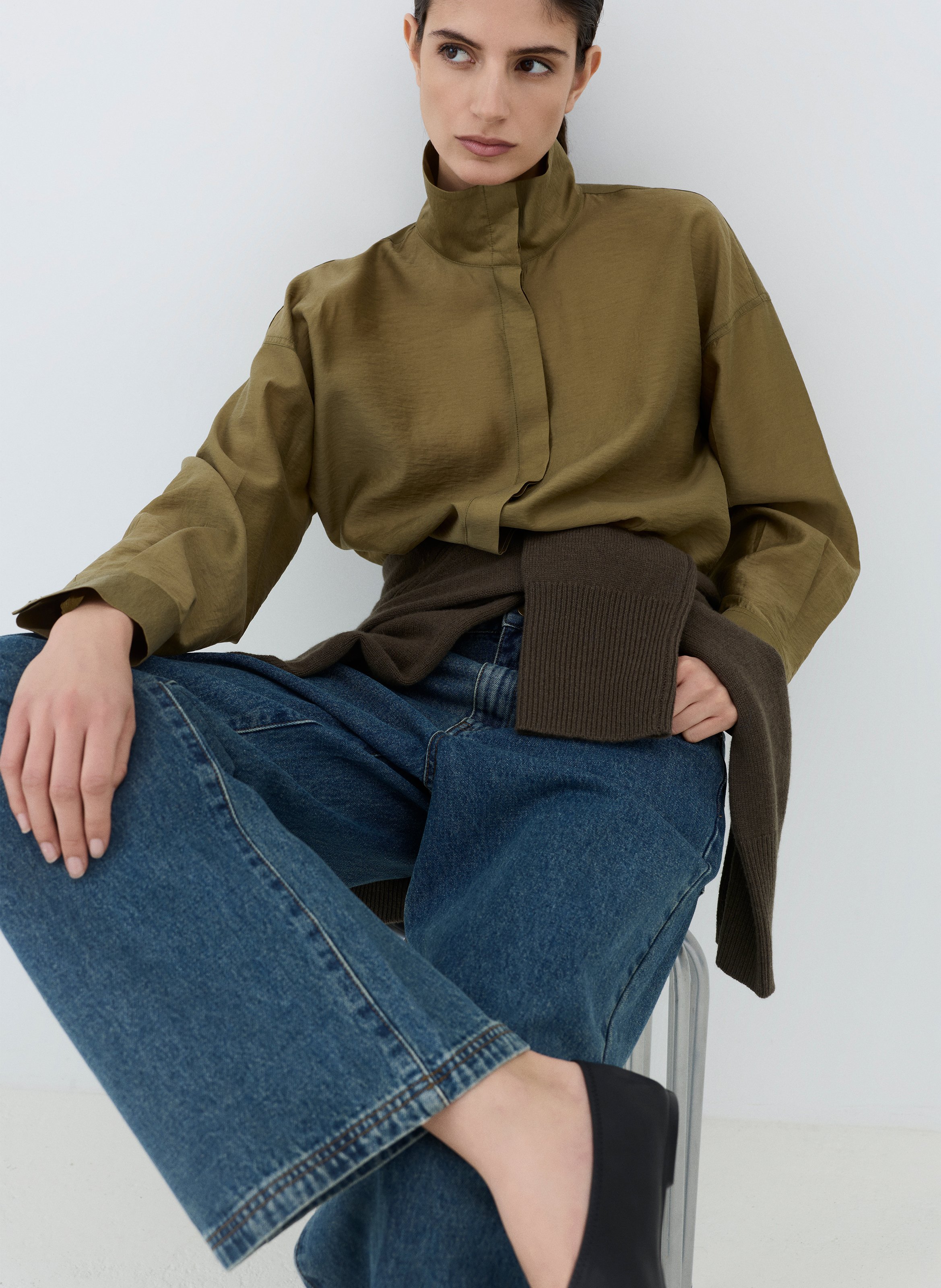 Jean taille haute large ROUGE EDIT Bleu