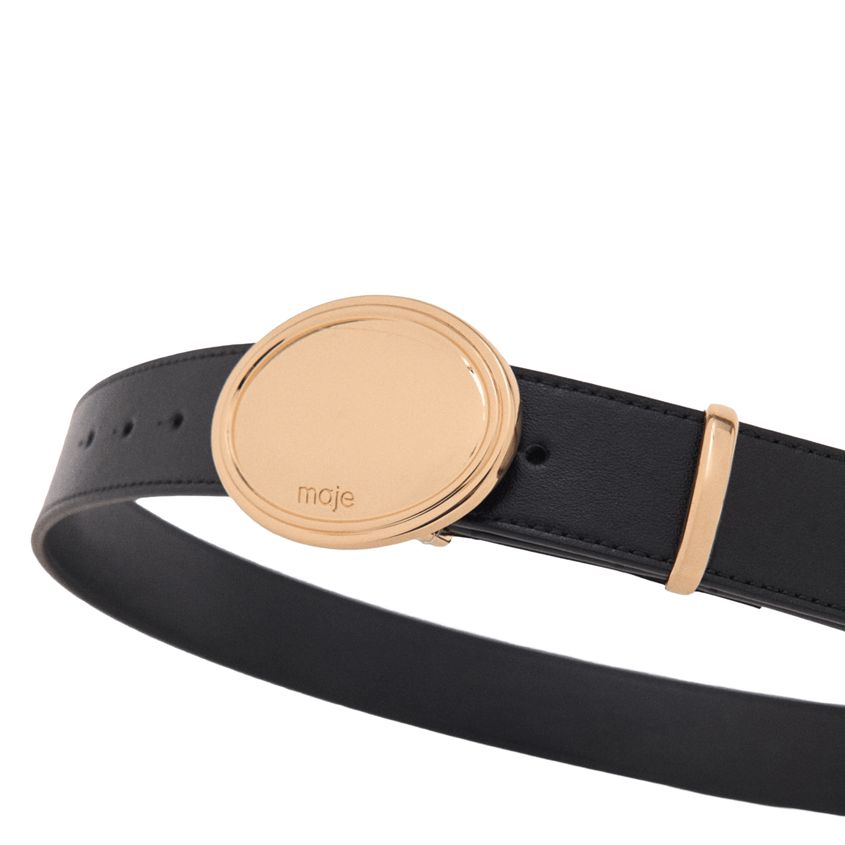 Ceinture en cuir MAJE Noir