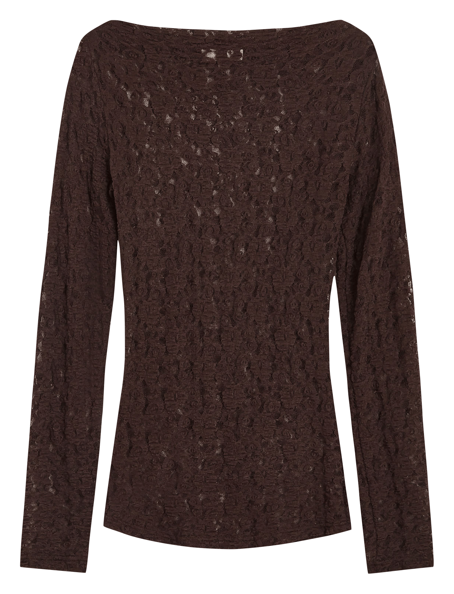 Straight round-neck lace top | Brown GRACE ET MILA Women