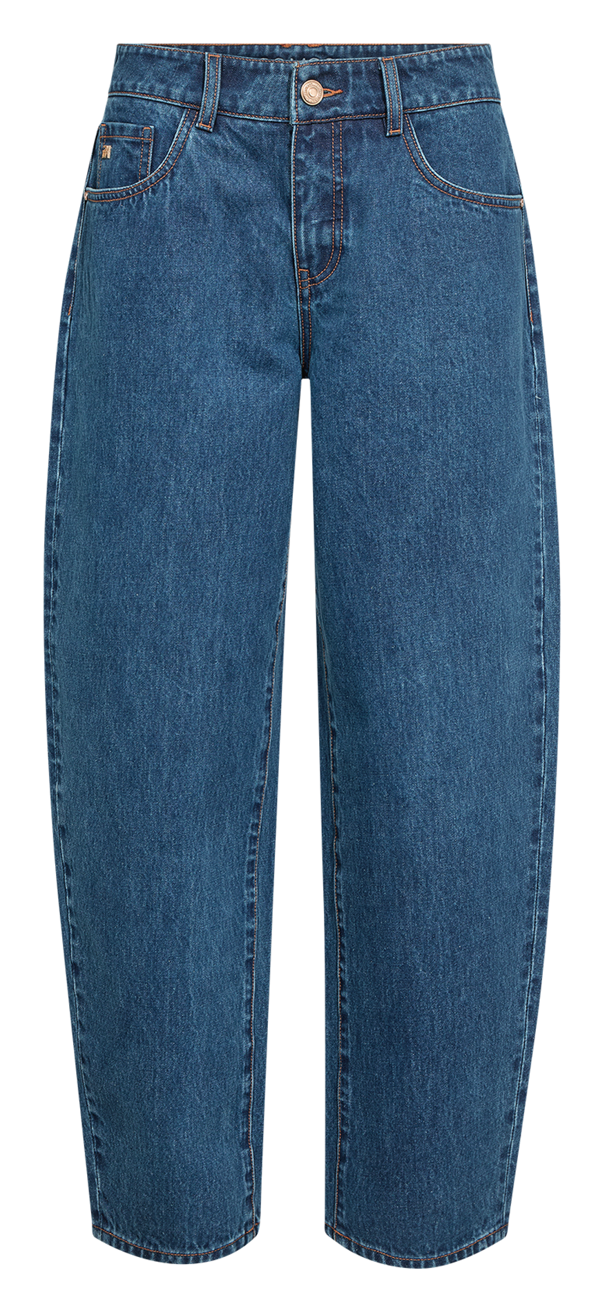 Jean droit uni à broderie dos MOS MOSH Bleu