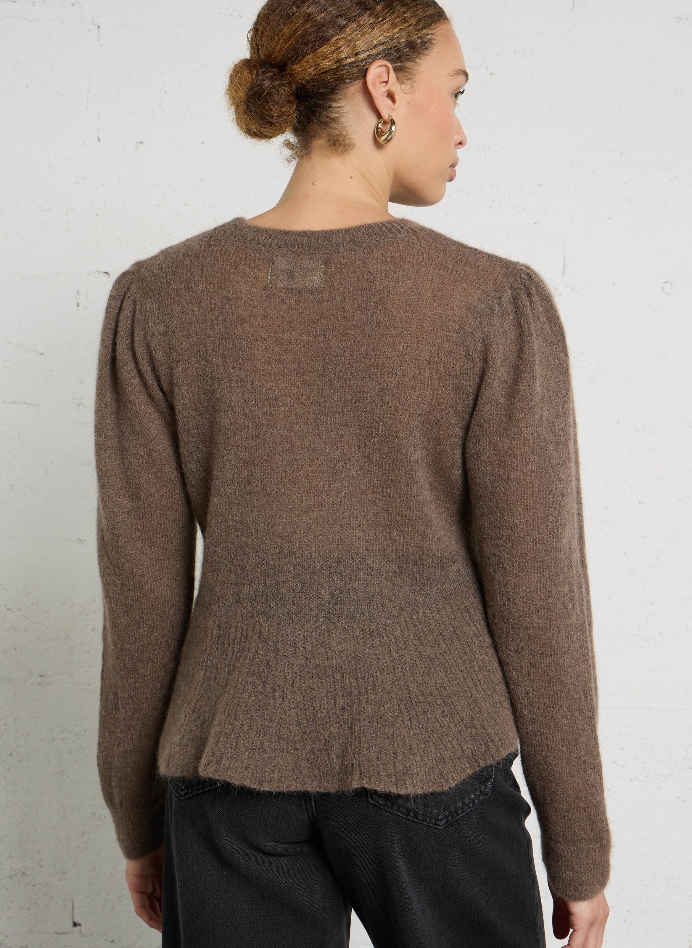 Ausgestellter Pullover aus Wollmischung DES PETITS HAUTS Grau