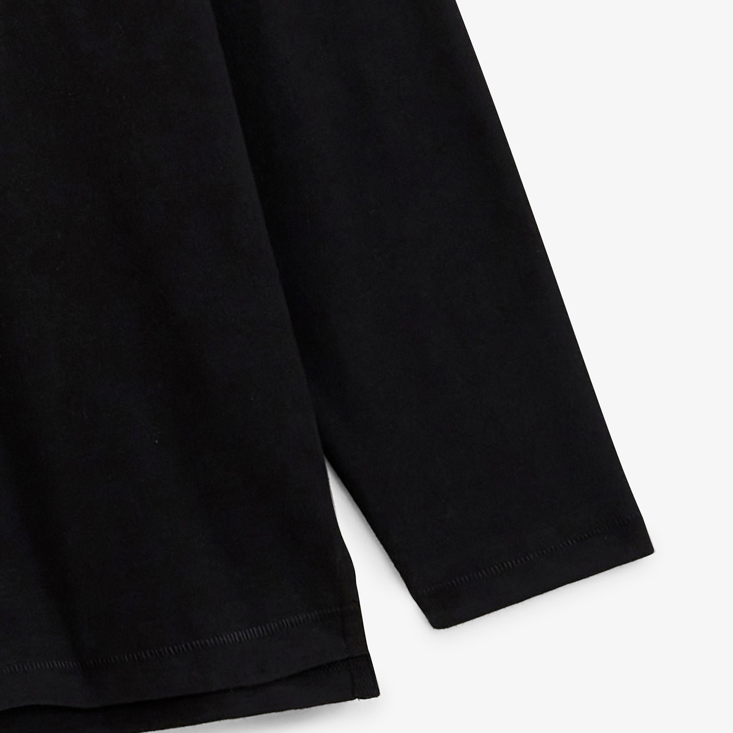Long-sleeved round neck waffle cotton t-shirt SERGE BLANCO Black