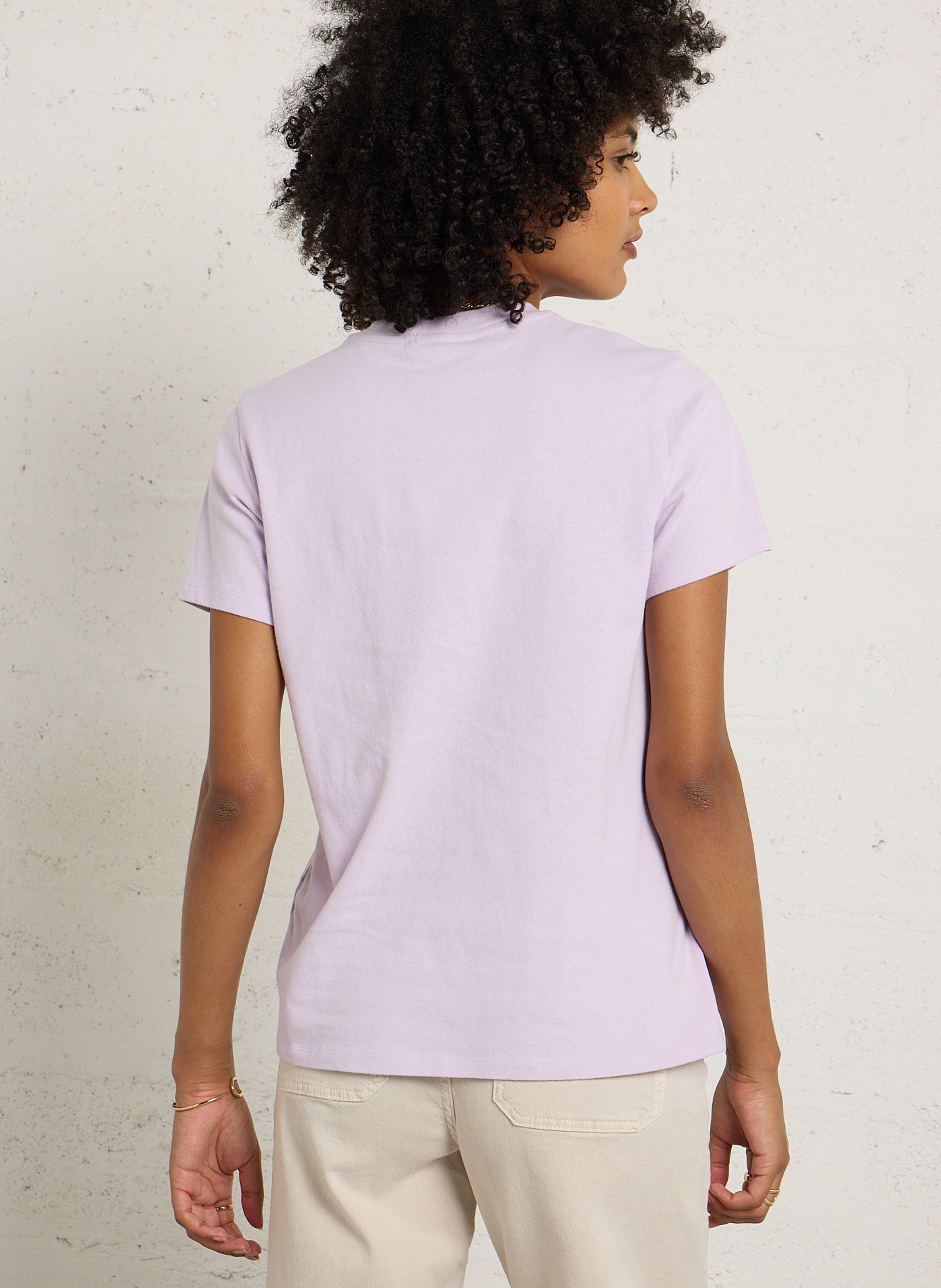 Tee-shirt droit col rond en coton AMERICAN VINTAGE Violet