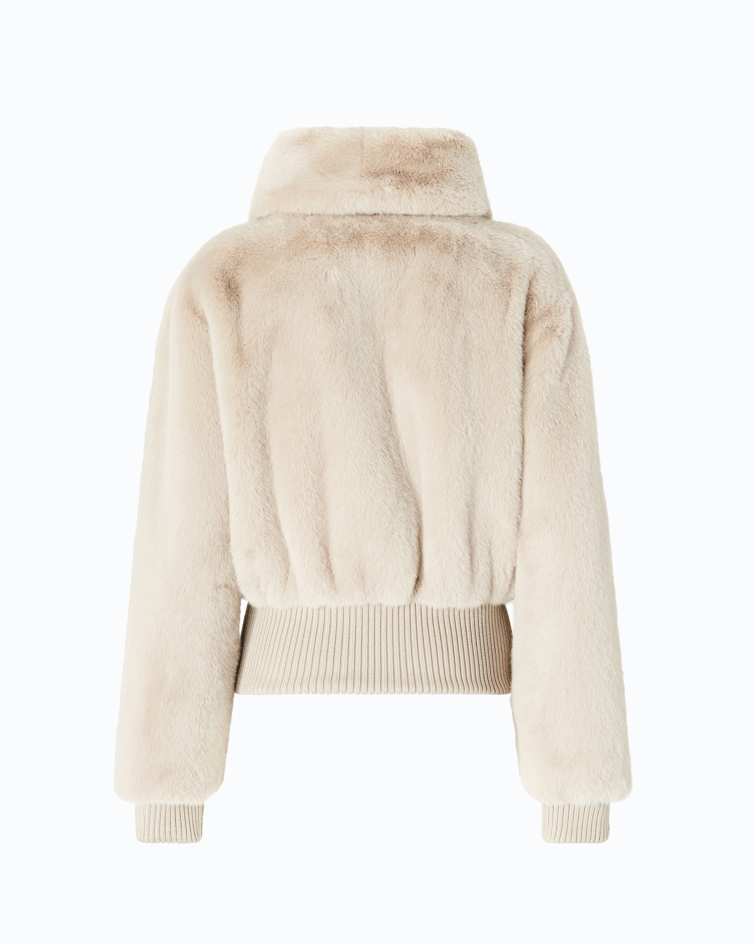 Faux fur bomber jacket PINKO Beige