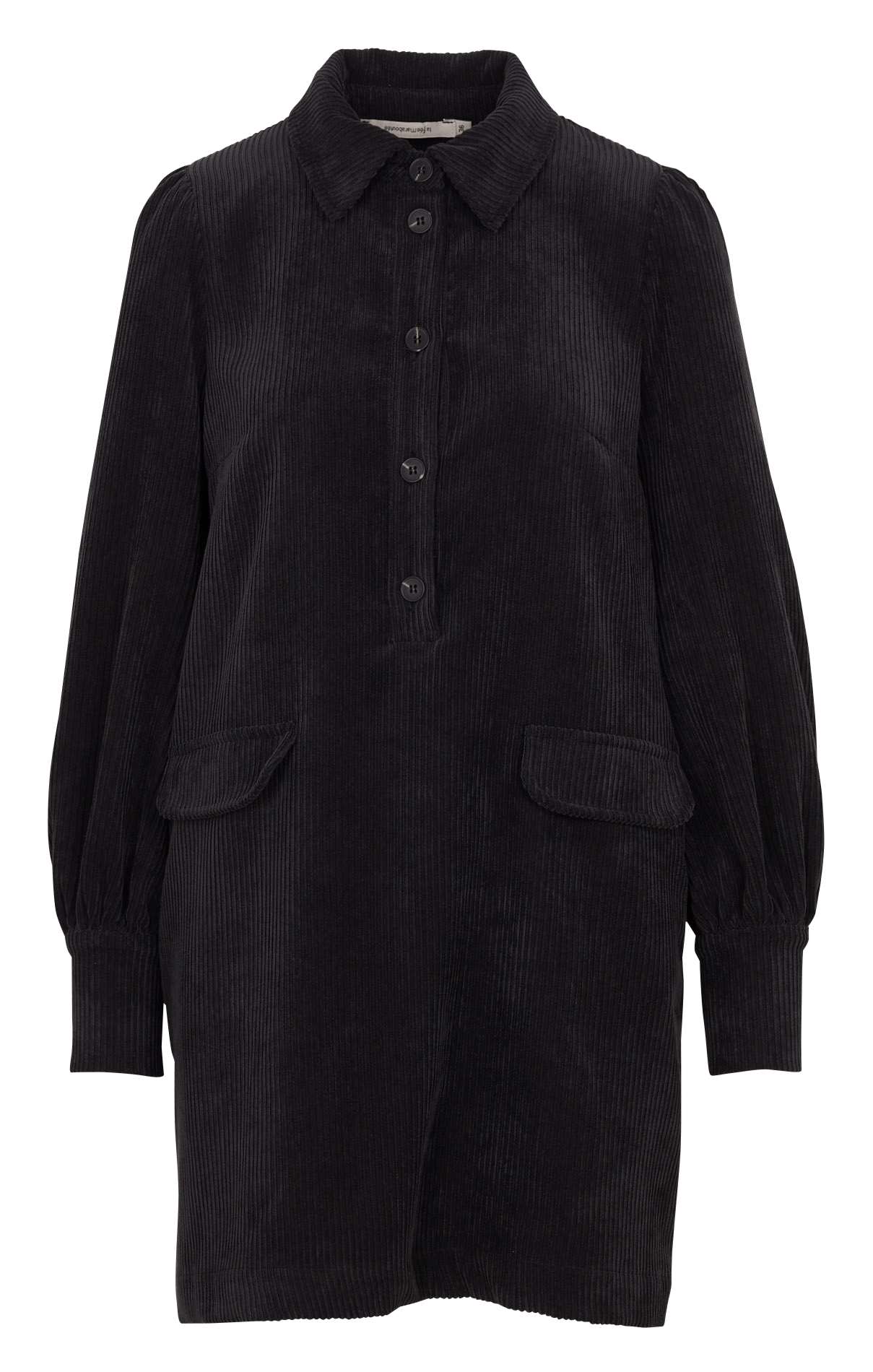 Geripptes kurzes gerade geschnittenes Kleid LA FEE MARABOUTEE Schwarz